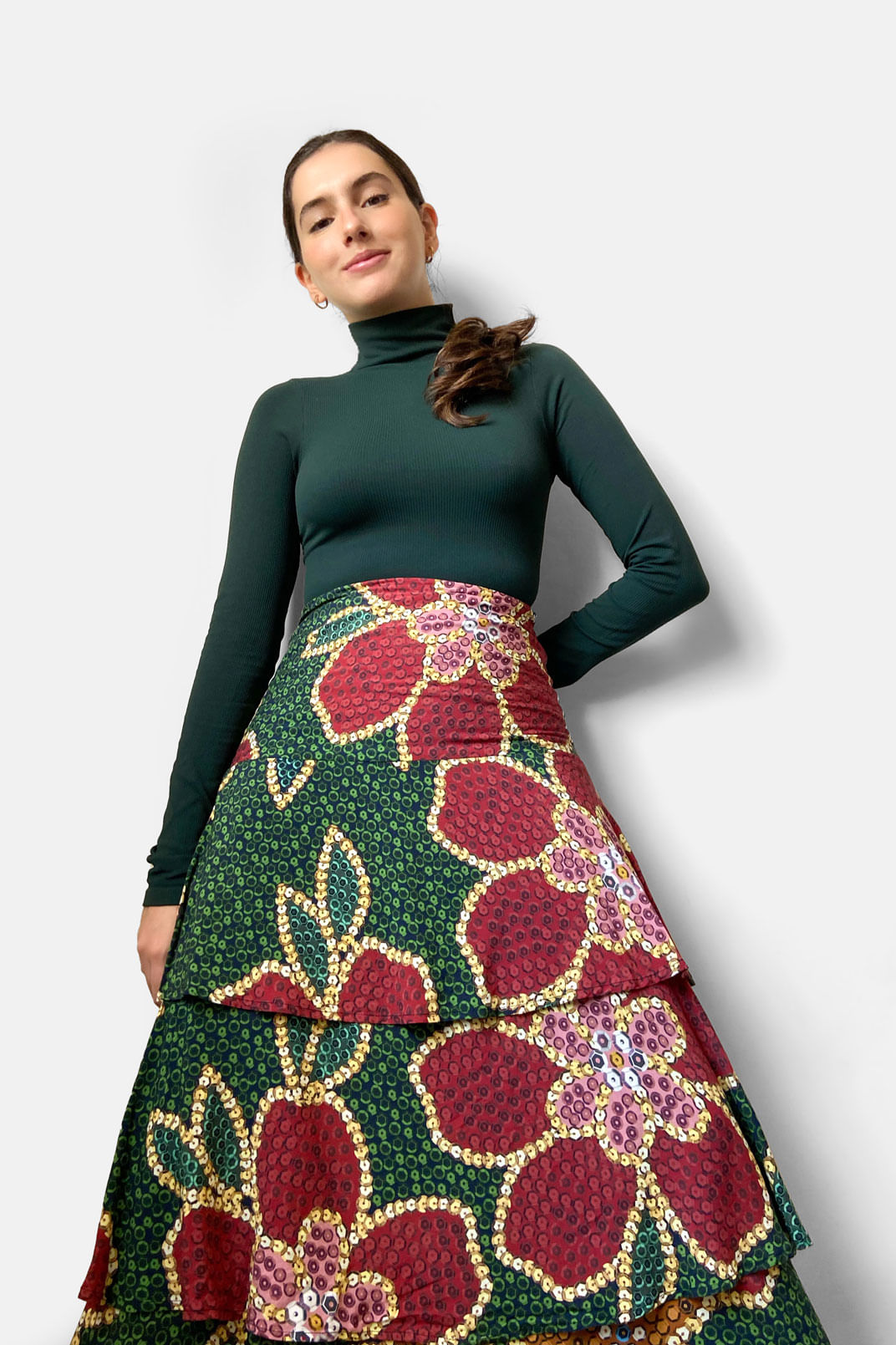 vestido maxi floral farm