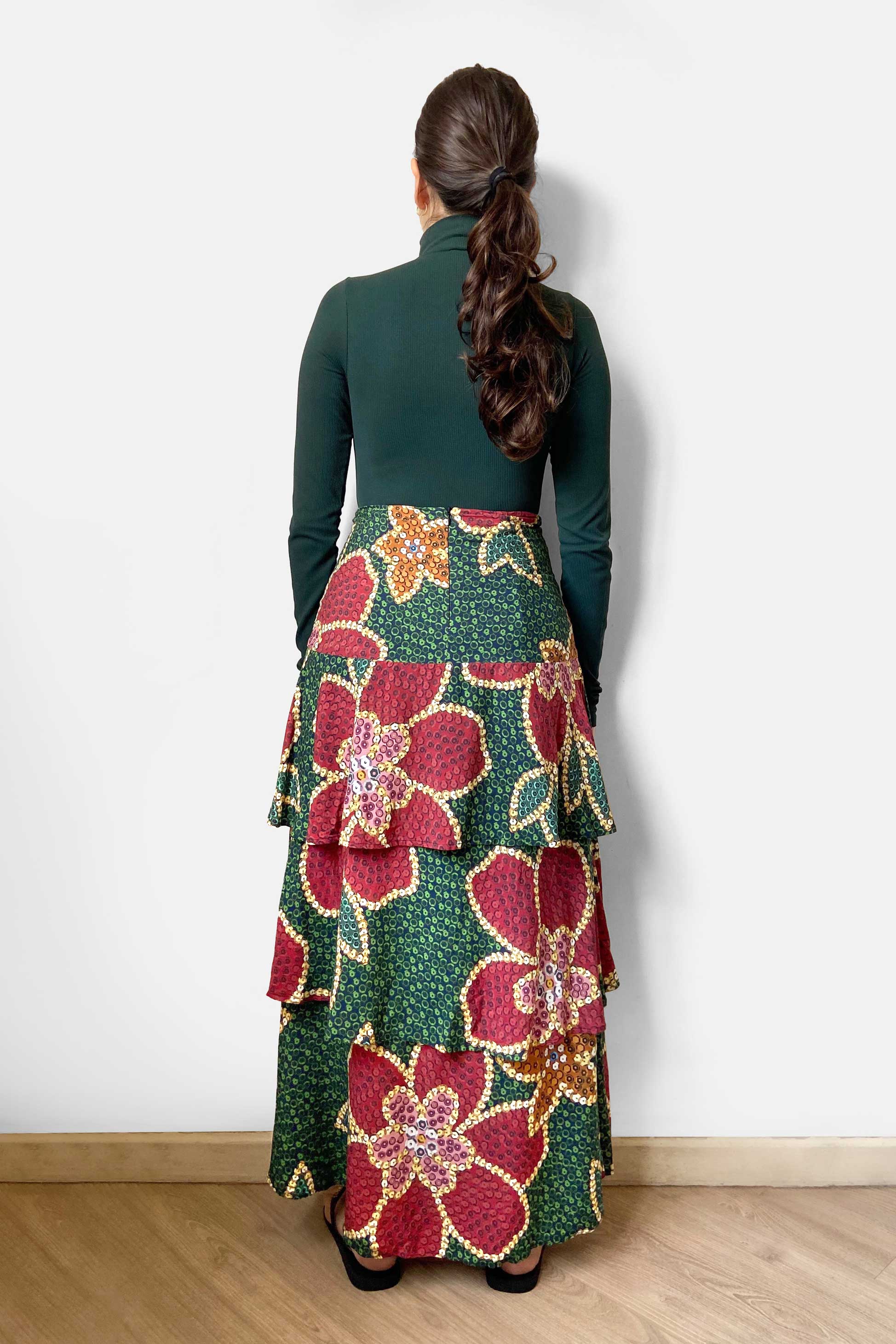 vestido maxi floral farm