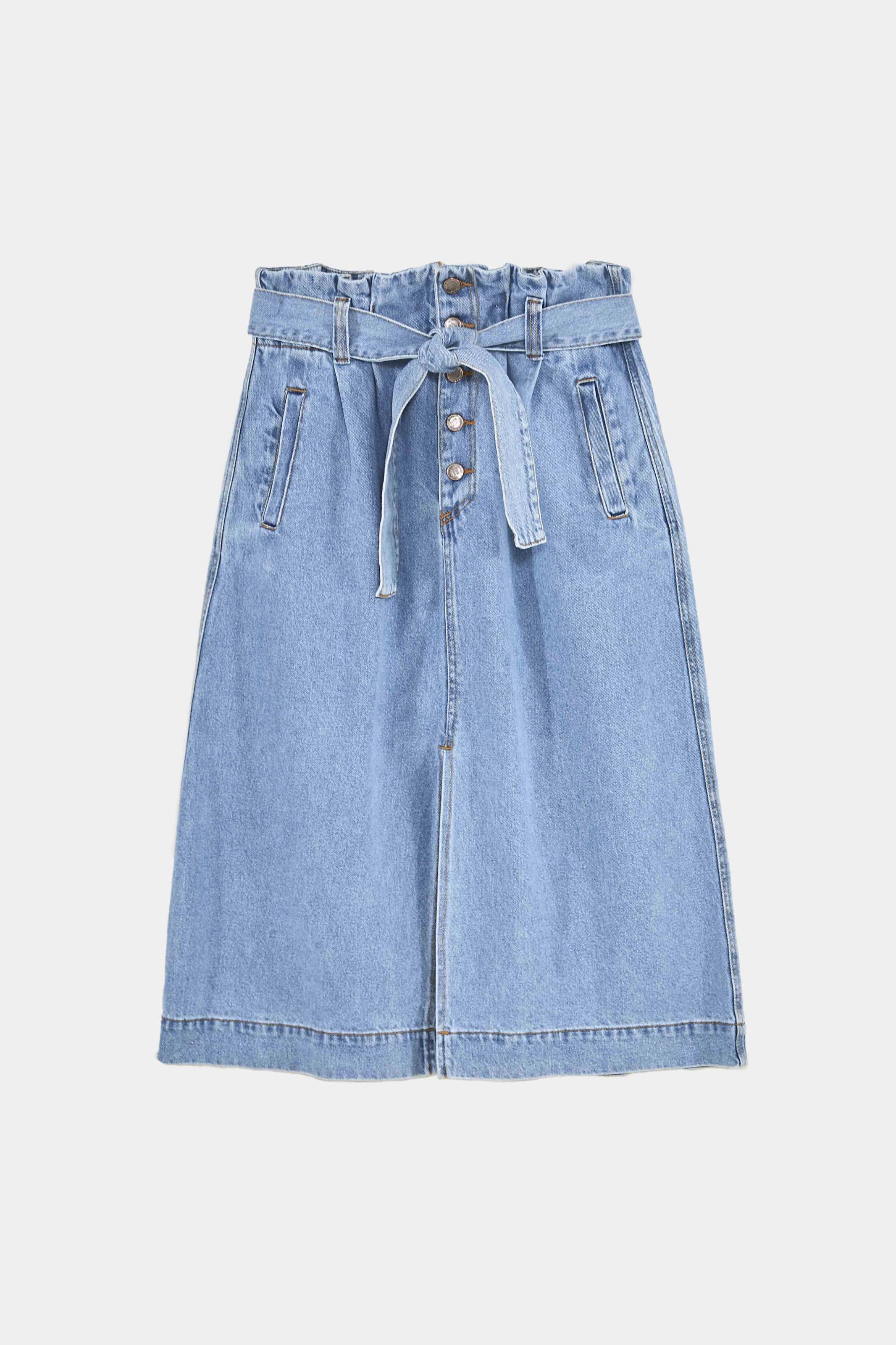 saia jeans midi farm