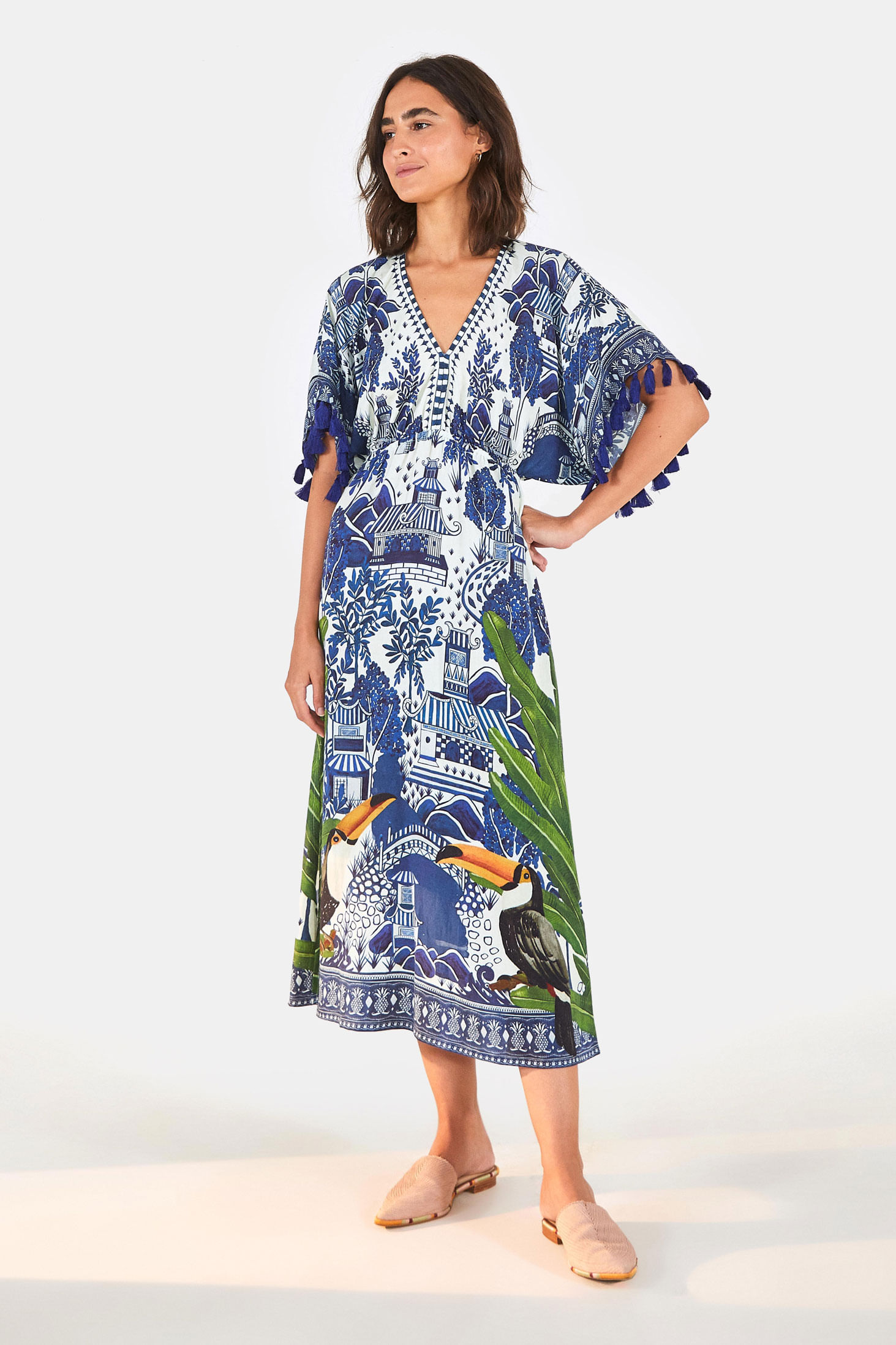 vestido farm azulejo