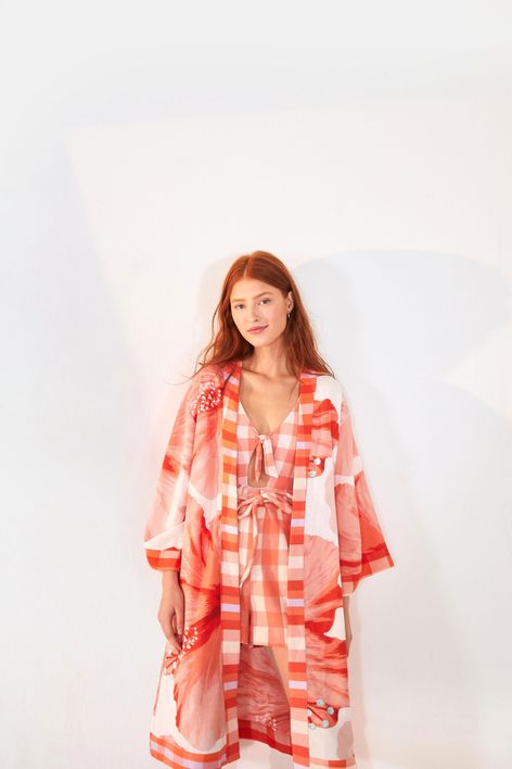 vestido farm kimono