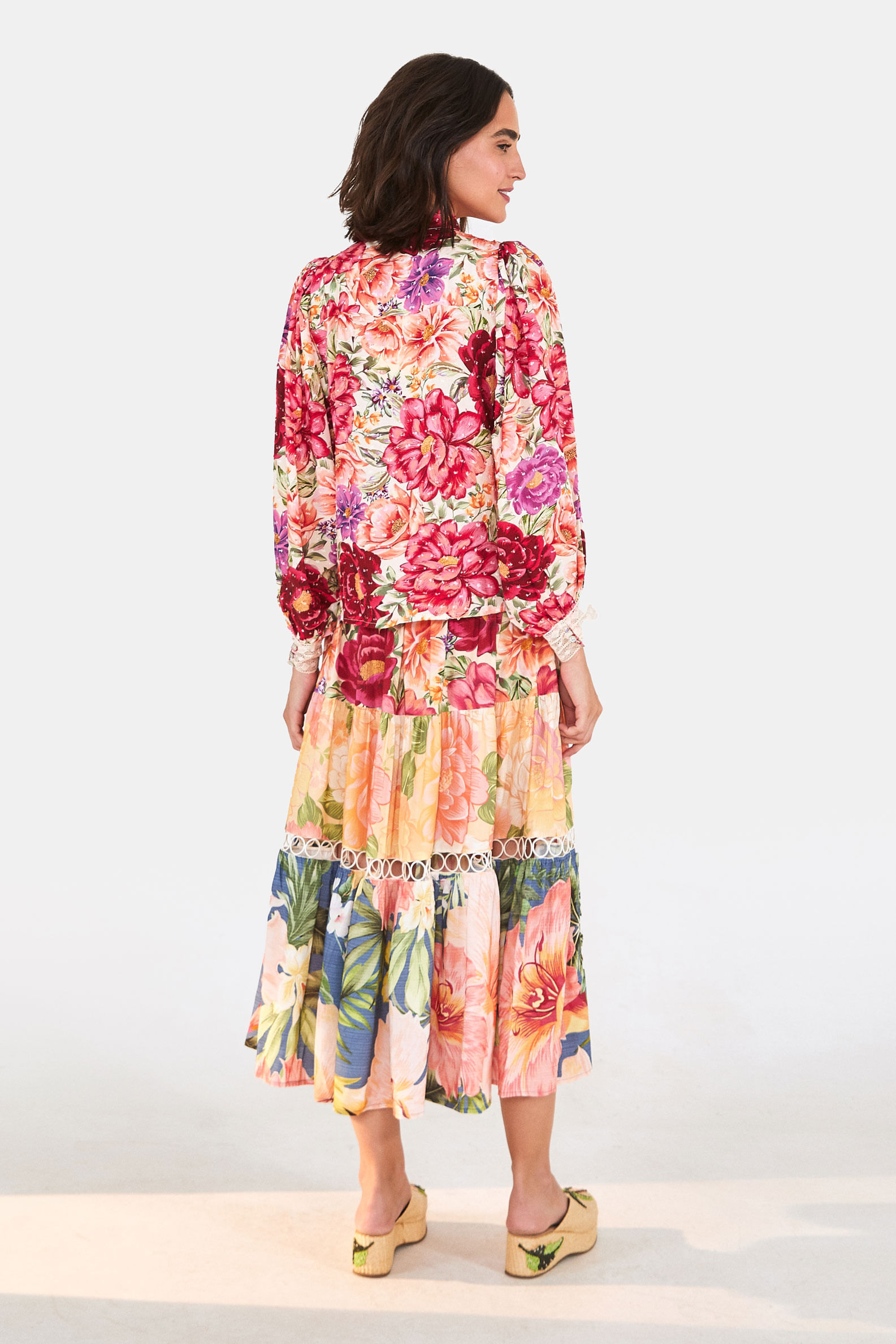 Blusa flor de menina farm Clearance