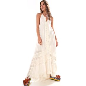 vestido branco longo farm