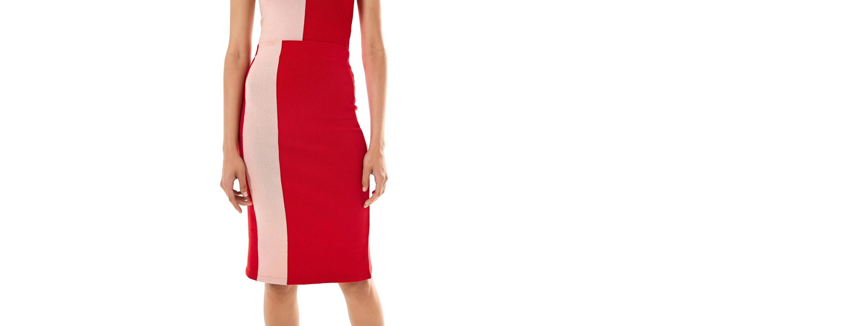 Saia Tricot Fenda Bicolor