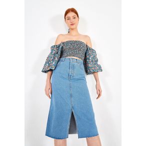 saia jeans midi farm