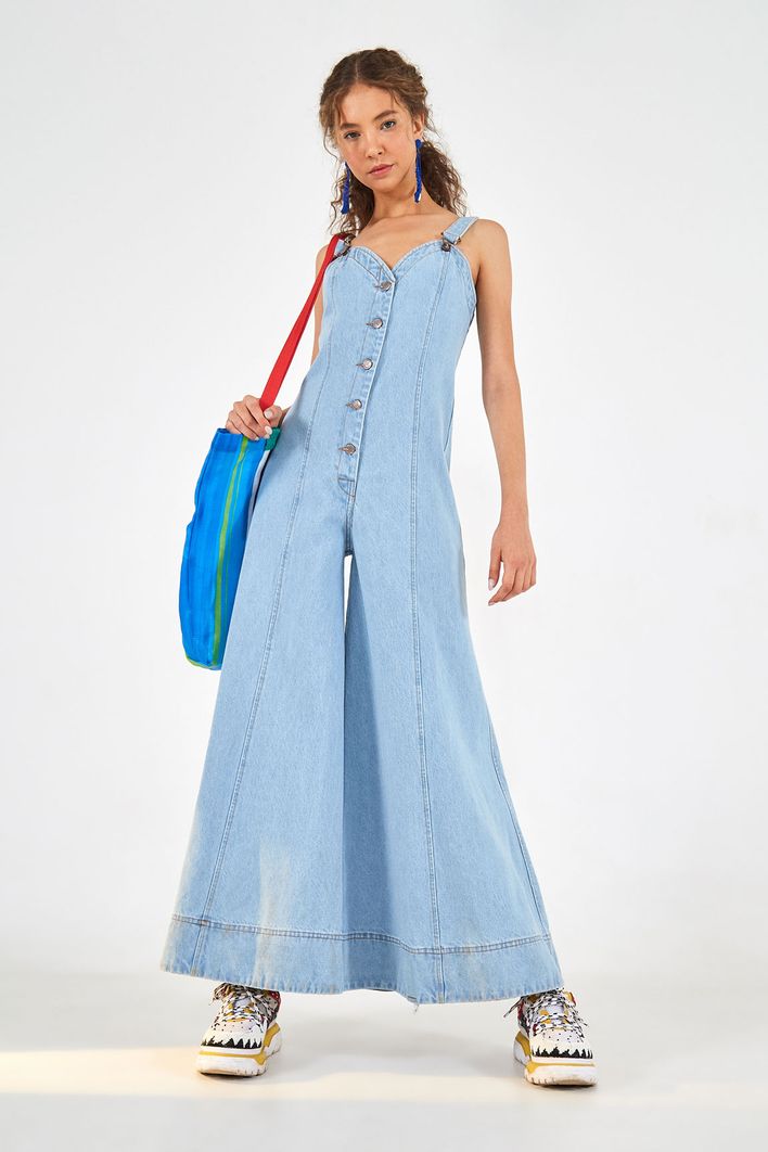 Macacao Amplo Recortes Refarm Jeans