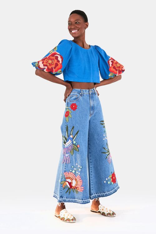 blusa bordada farm