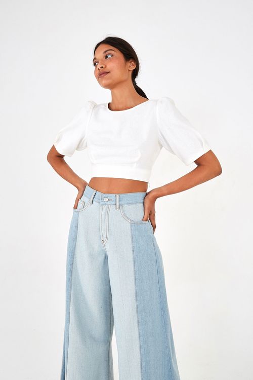 calça pantalona jeans farm
