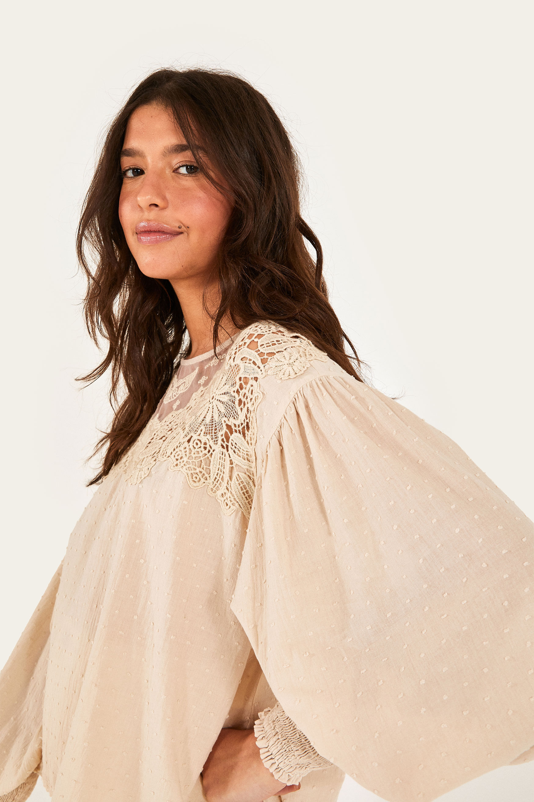 Blusa Pala Renda Romantica