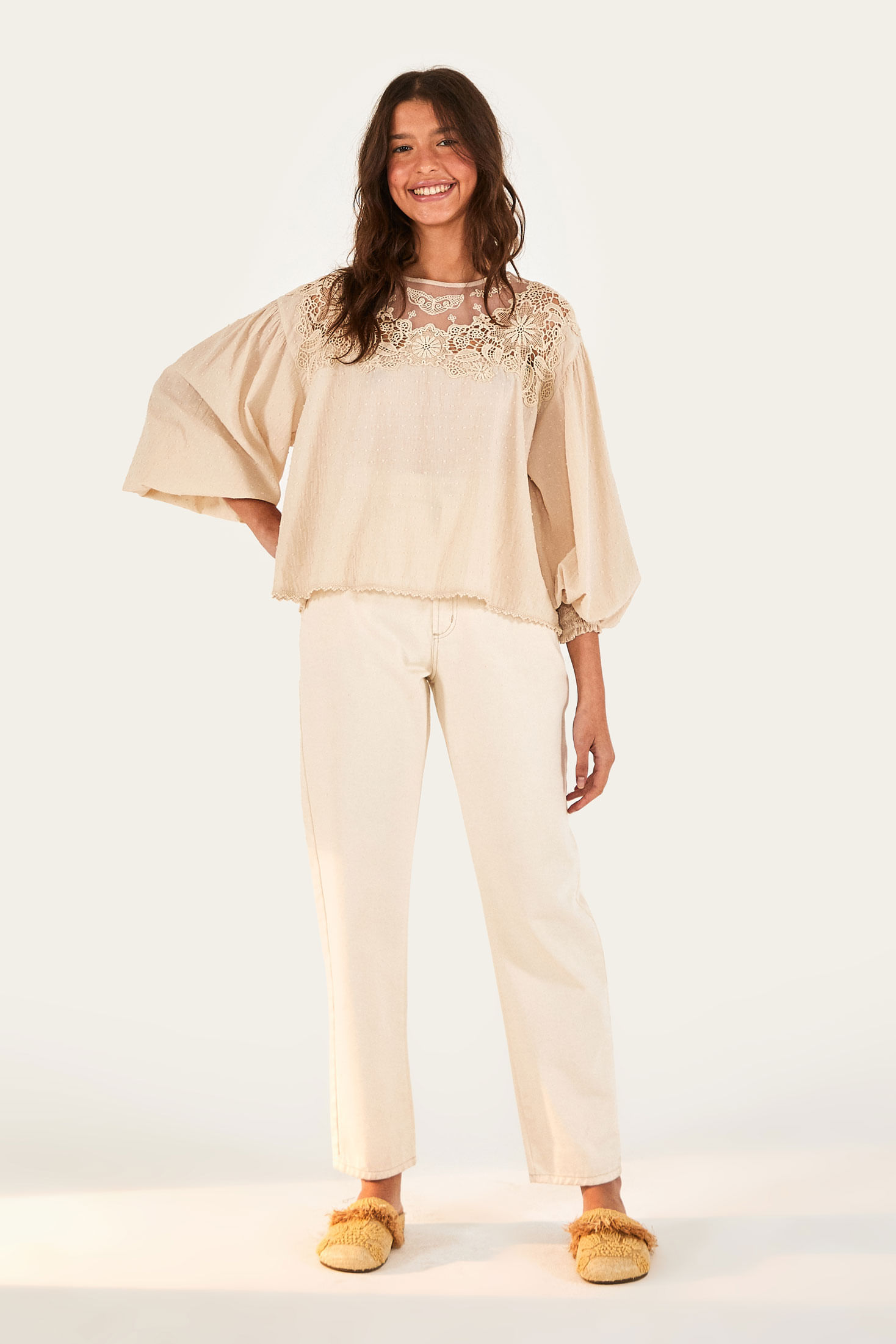 Blusa Pala Renda Romantica