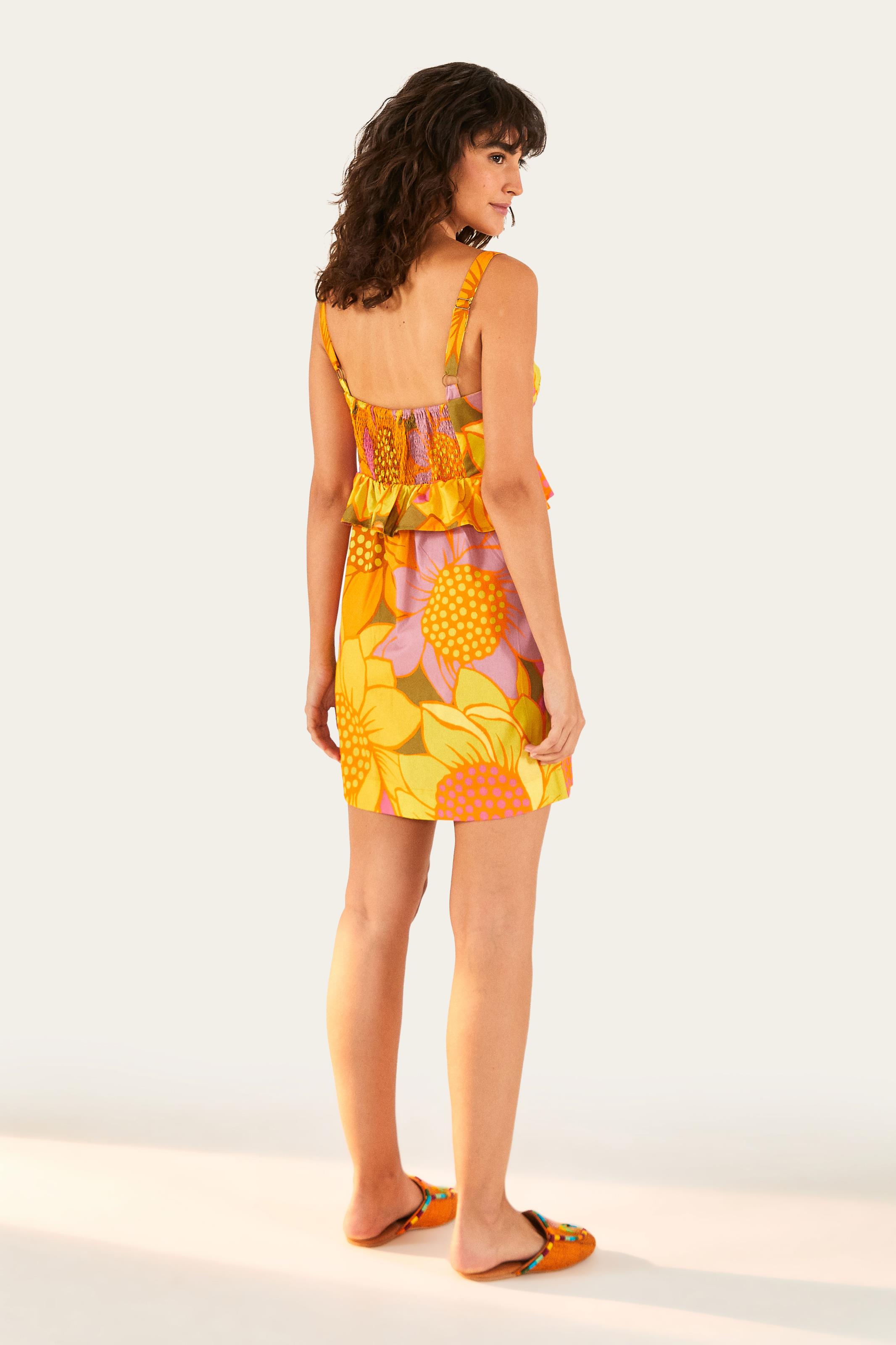 Vestido Curto Estampado Floral Colorê