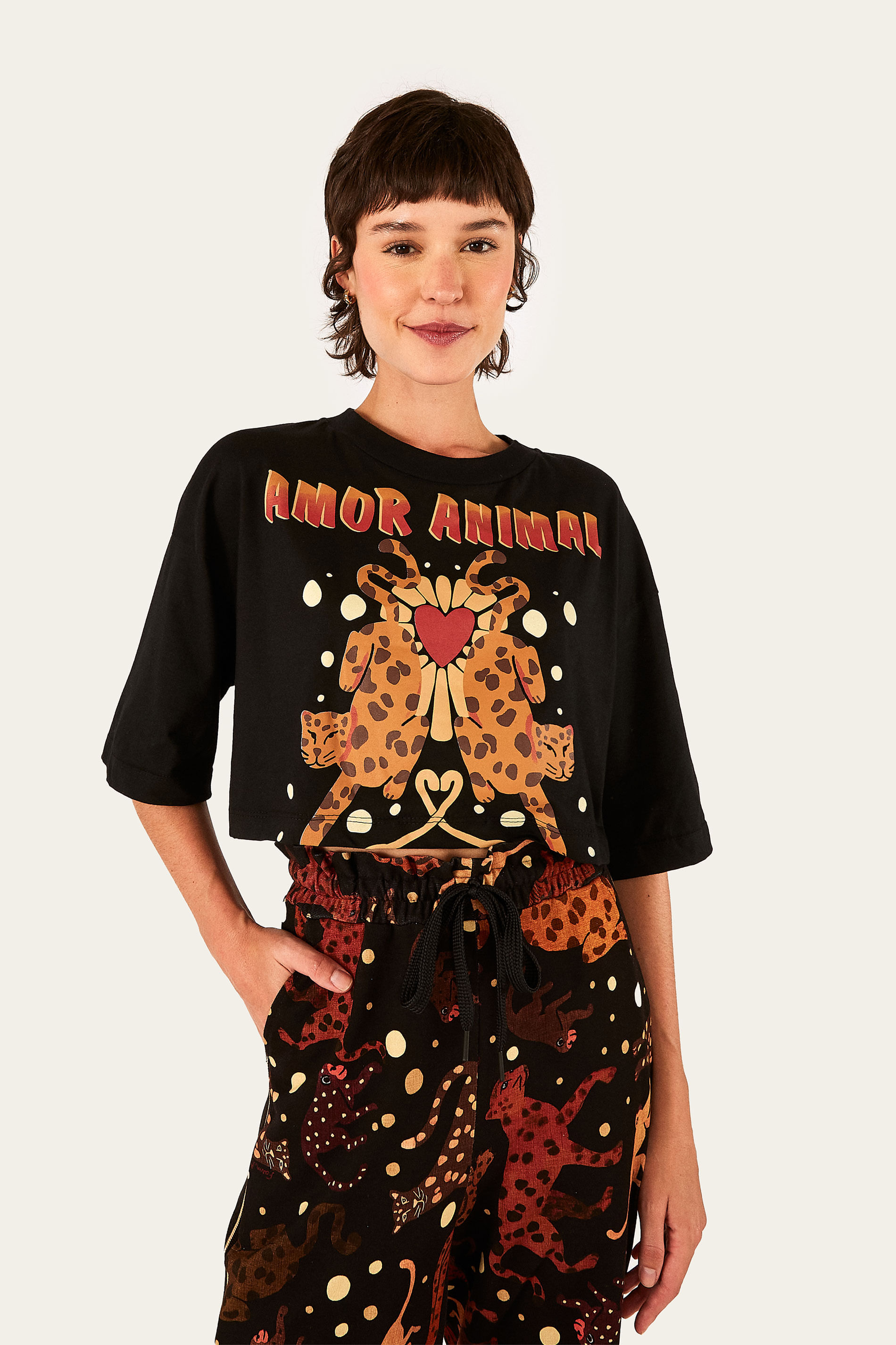 T-Shirt Box Estampada Amor Animal