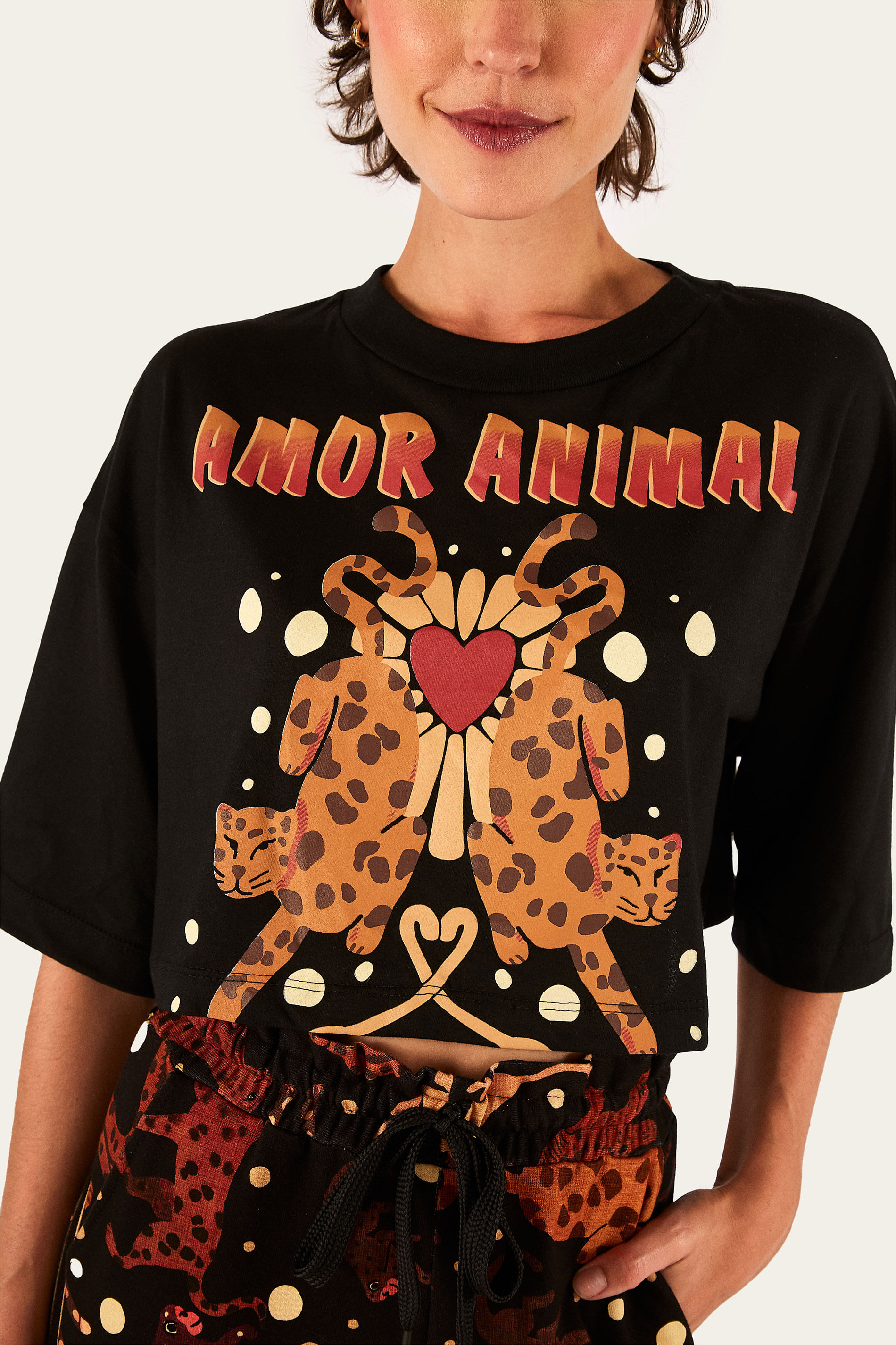 T-Shirt Box Estampada Amor Animal