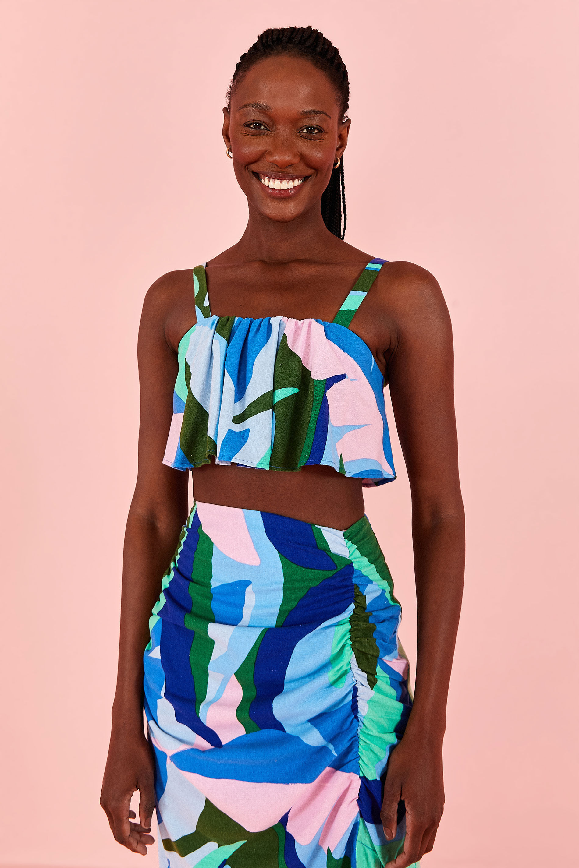Top Estampado Folhagem Fresca