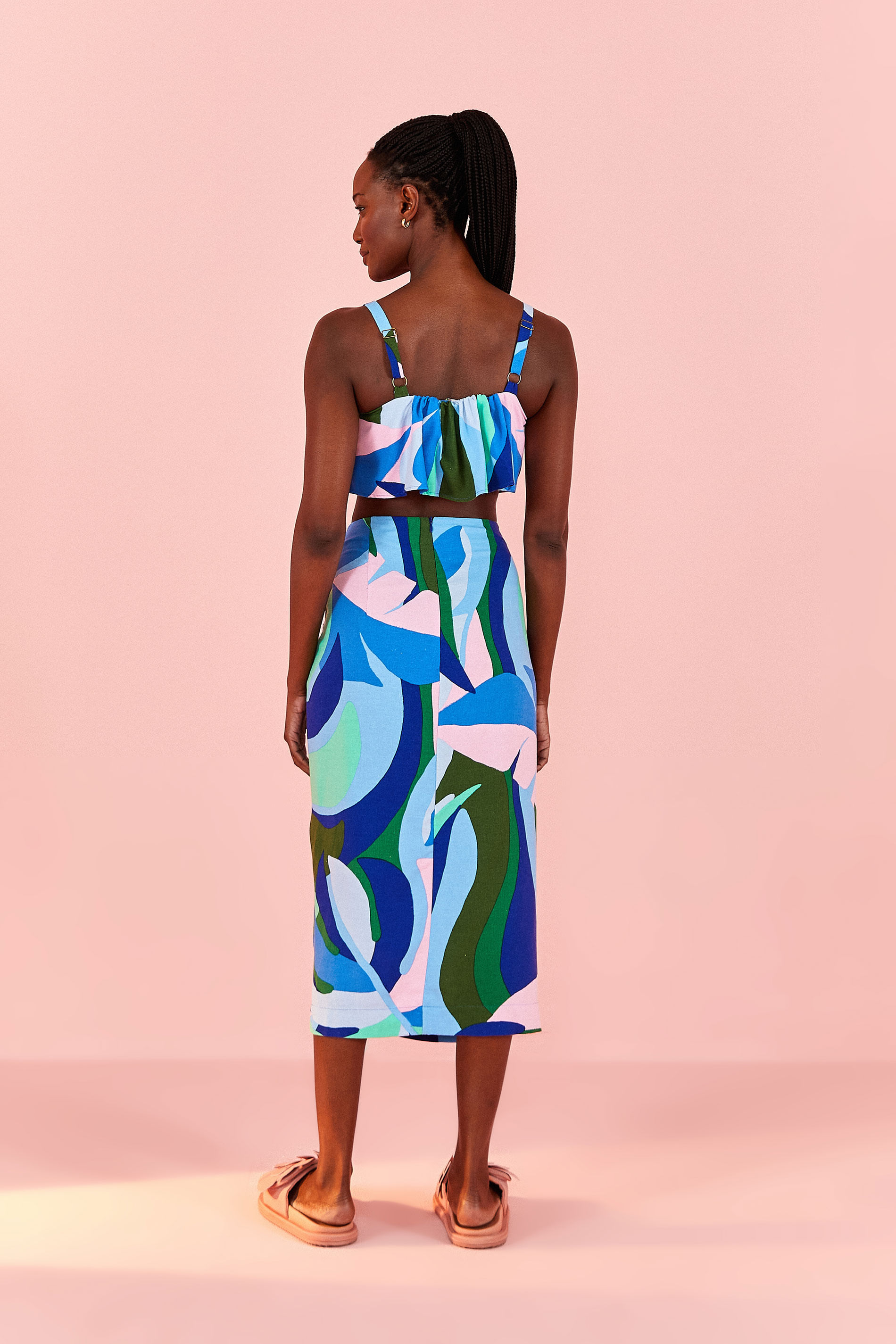 Top Estampado Folhagem Fresca