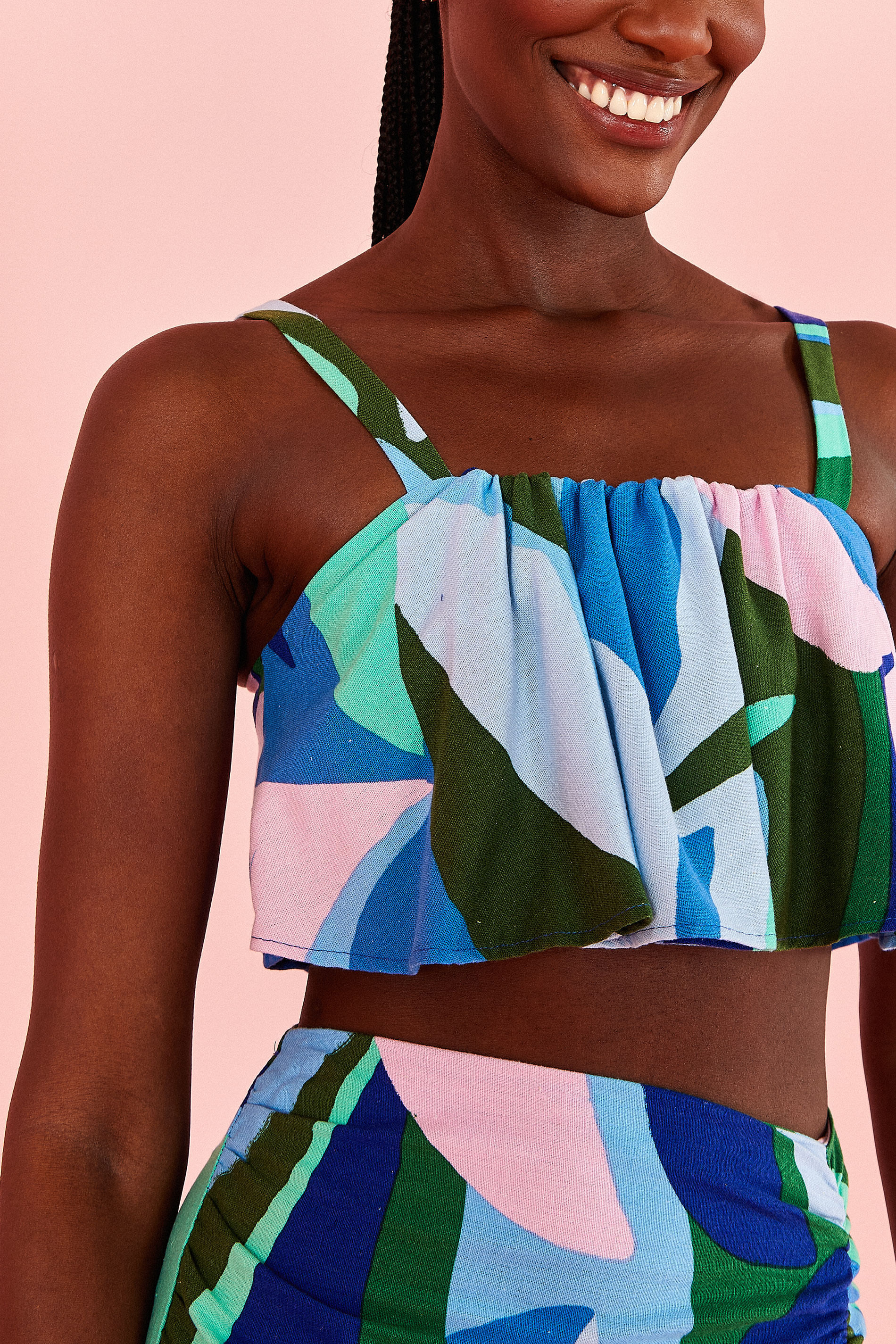 Top Estampado Folhagem Fresca
