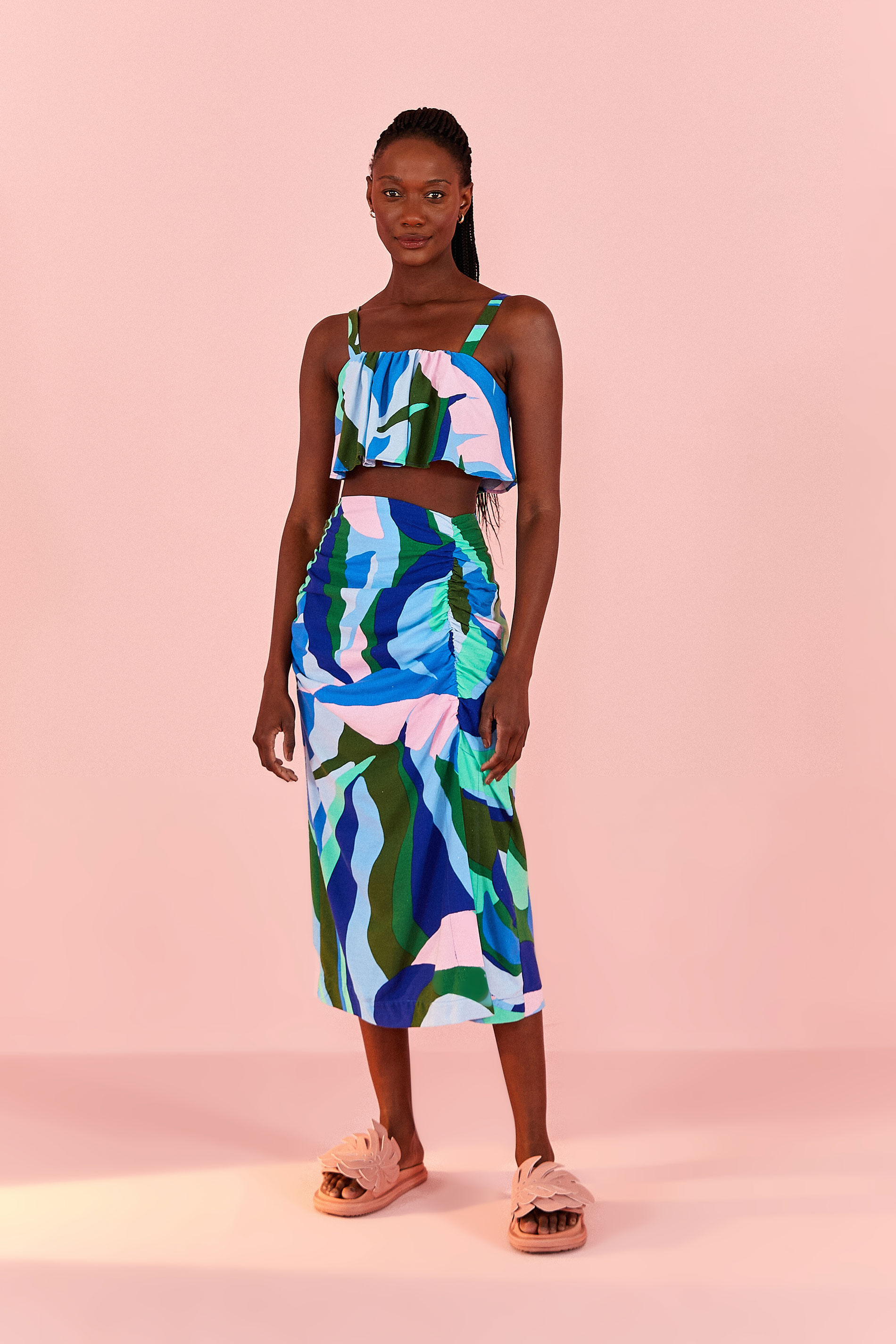 Top Estampado Folhagem Fresca