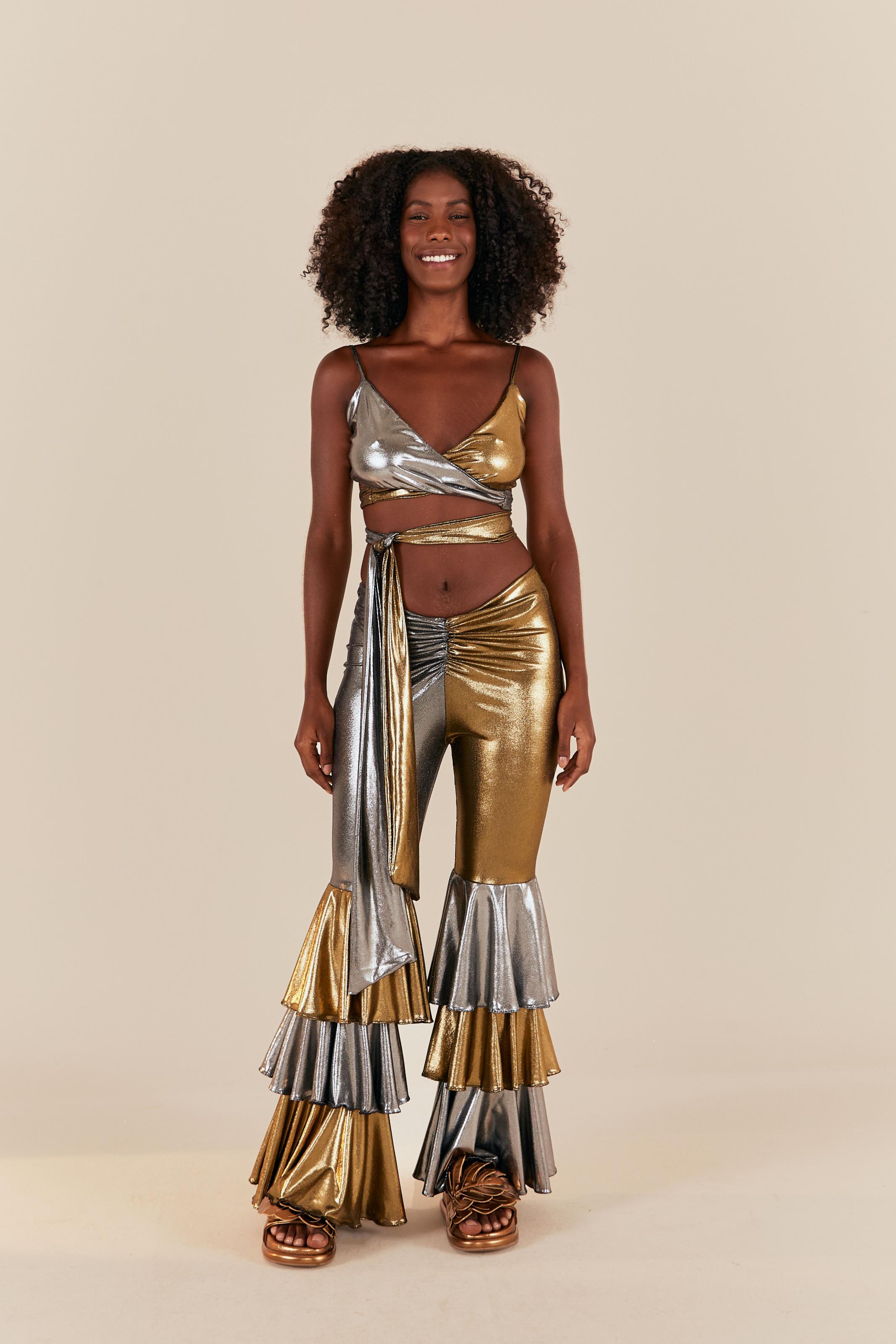 Calça Flare Babados Santa Maria