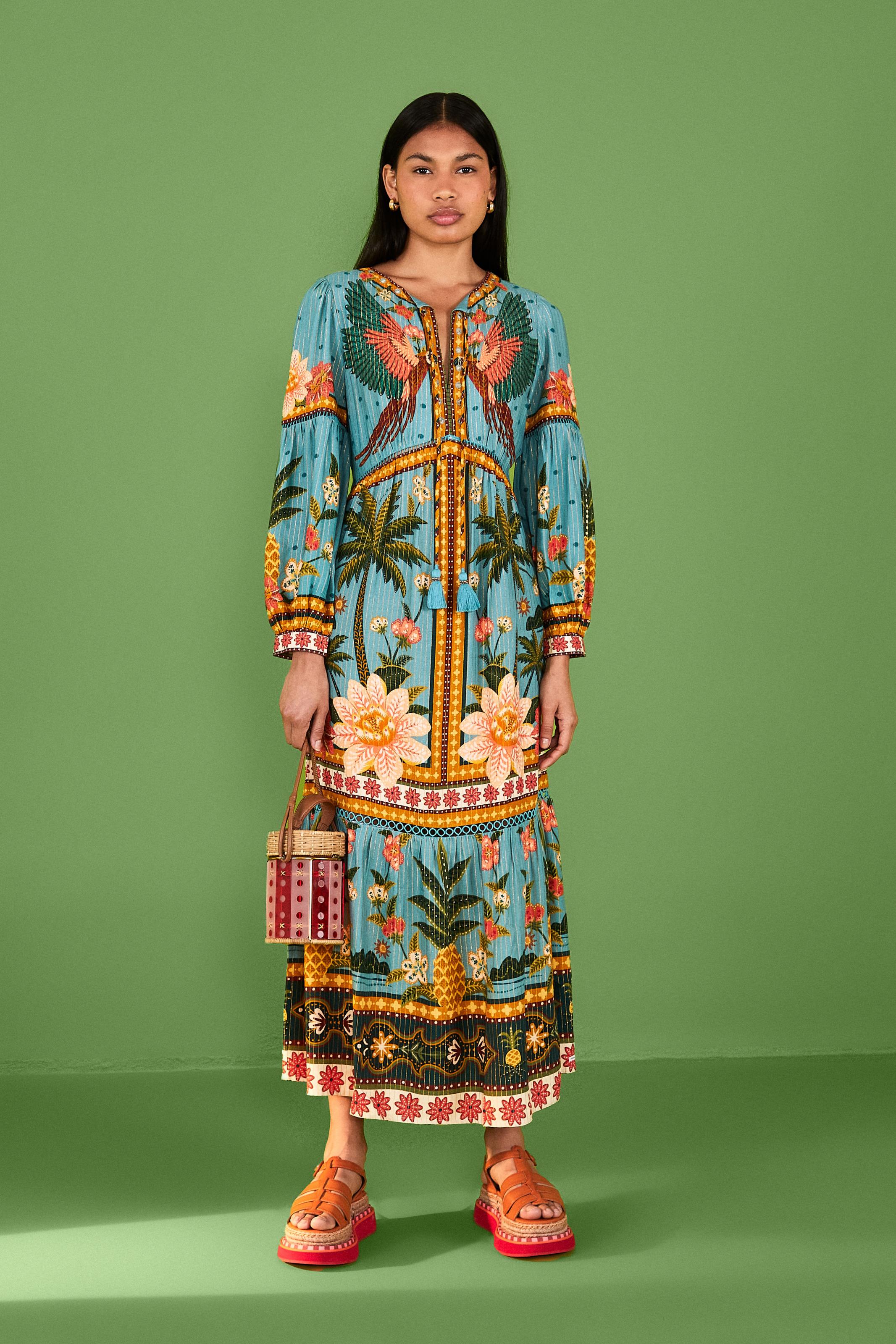 Vestido Cropped Estampado Samba Das Araras