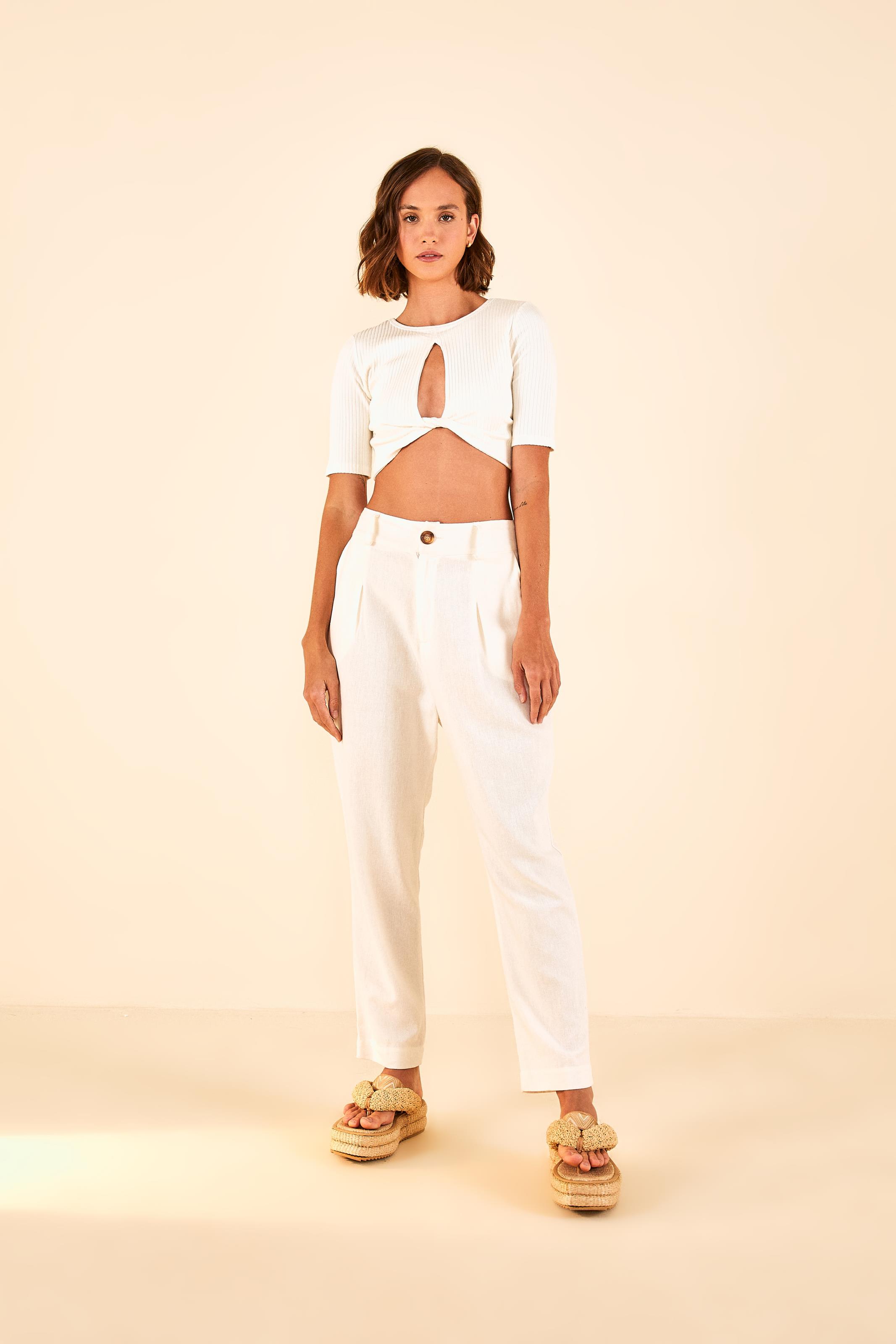 Blusa Cropped Rib Nó
