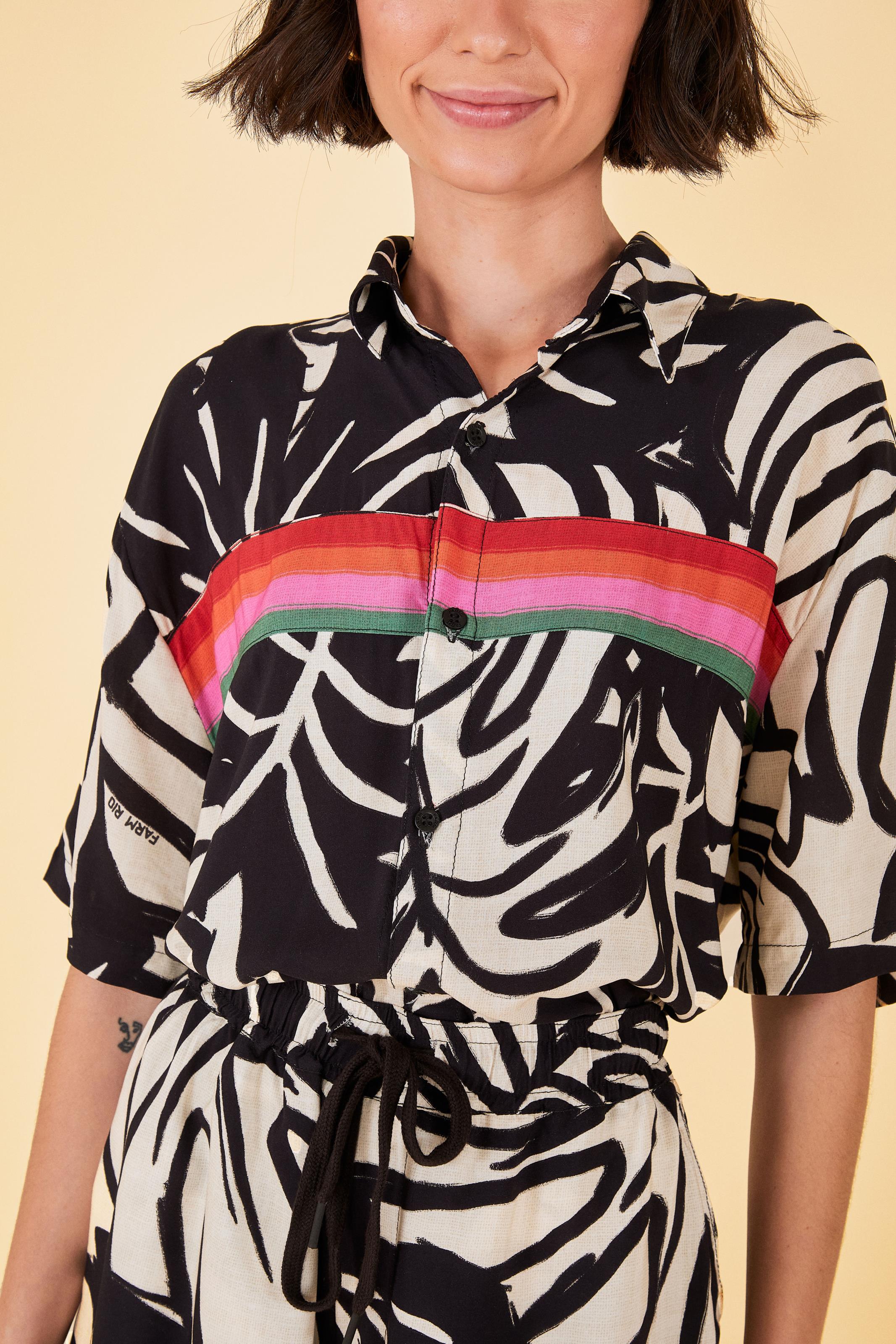 Camisa Uni Estampada Trópicos