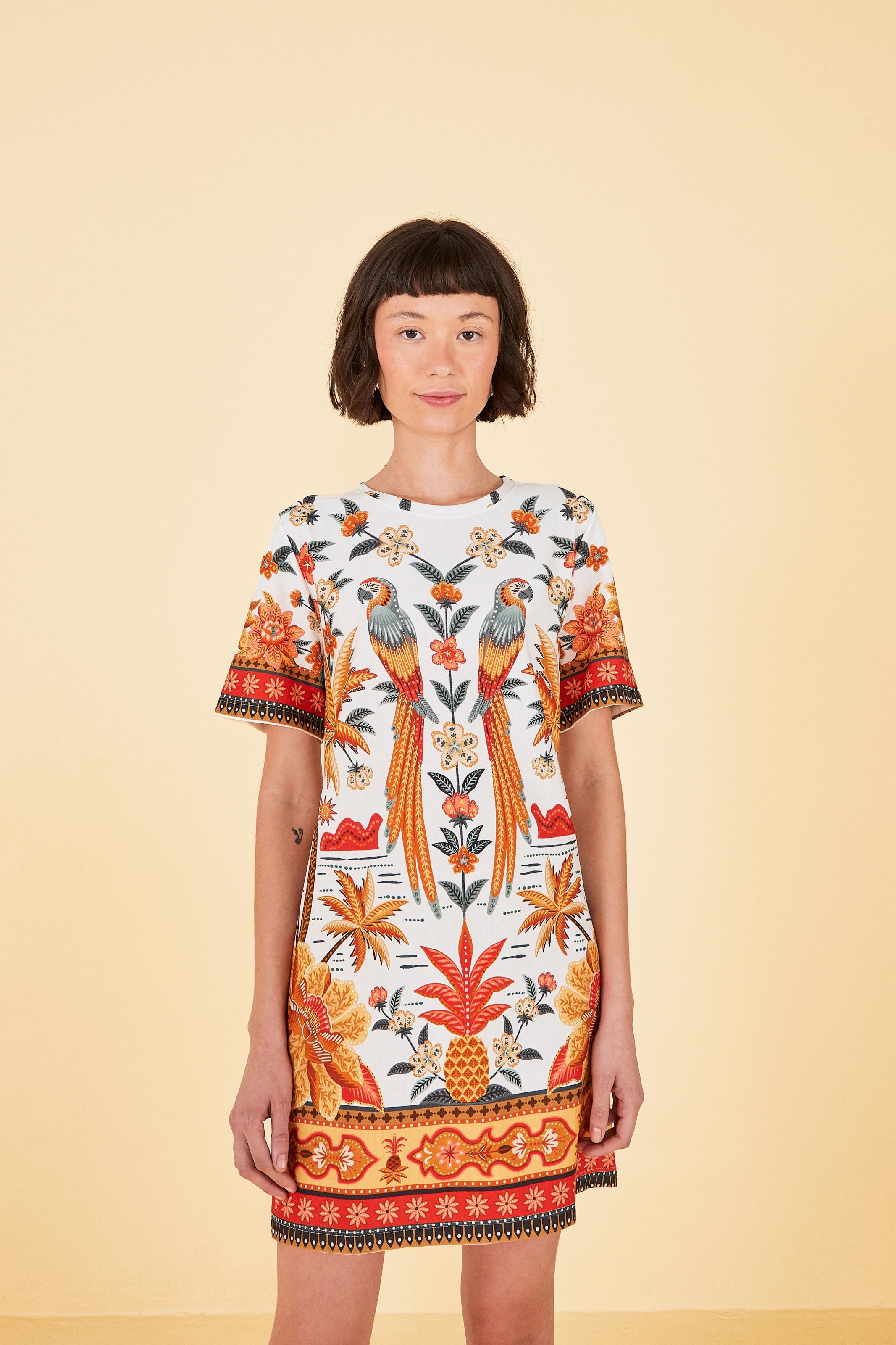 Vestido T-Shirt Básico Estampado Samba Das Araras