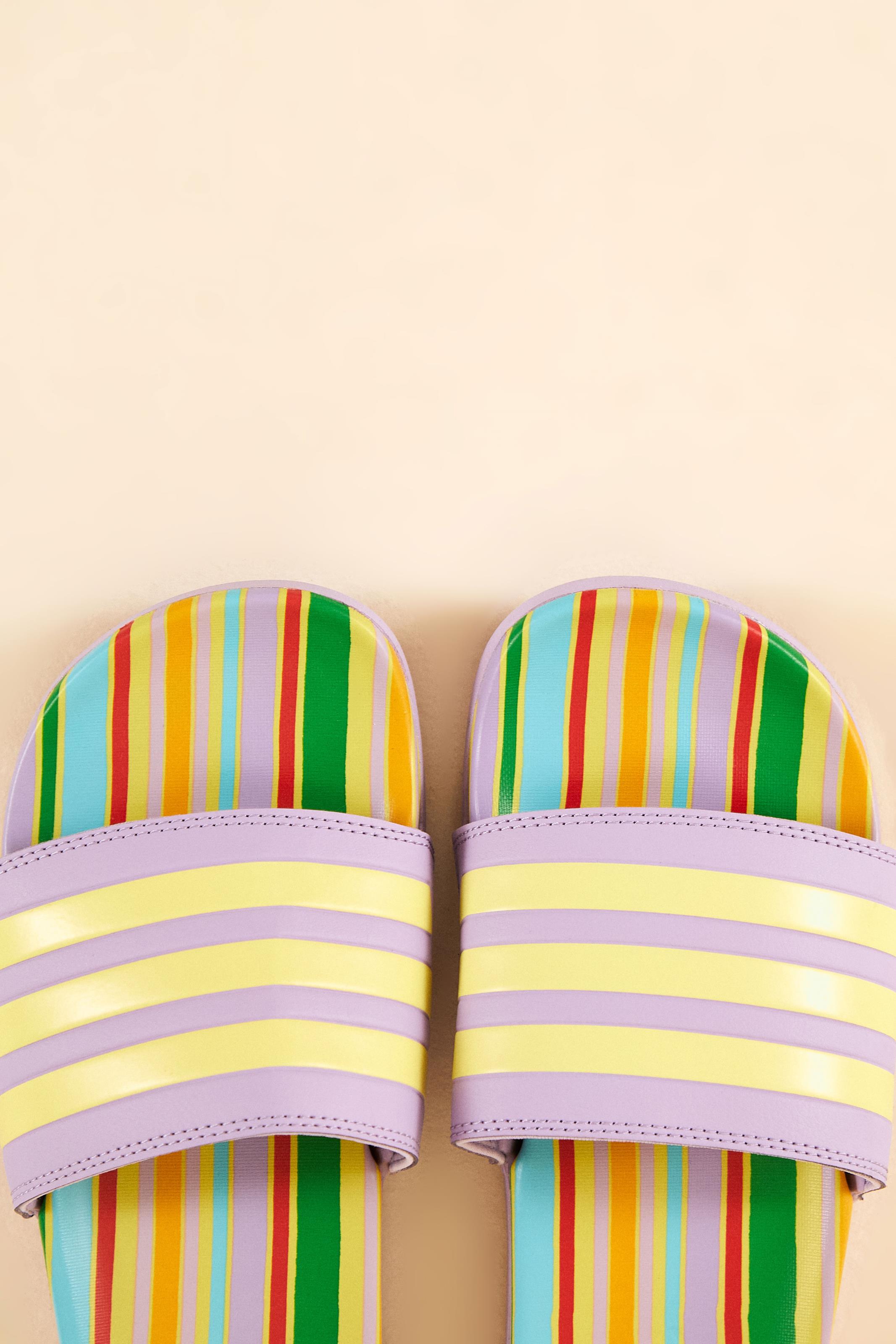 Adilette Adidas Handmade Stripes Pastel