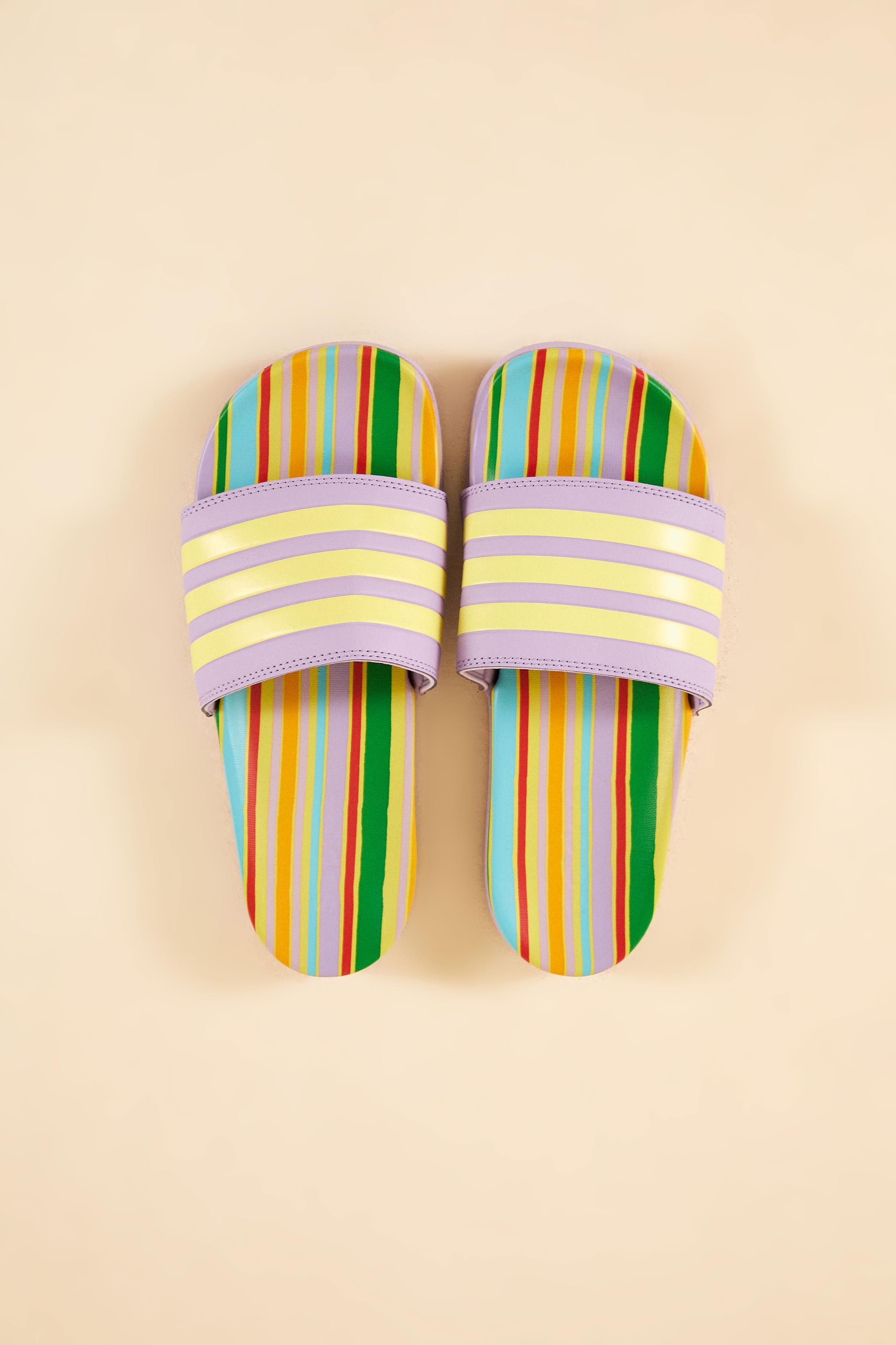 Adilette Adidas Handmade Stripes Pastel