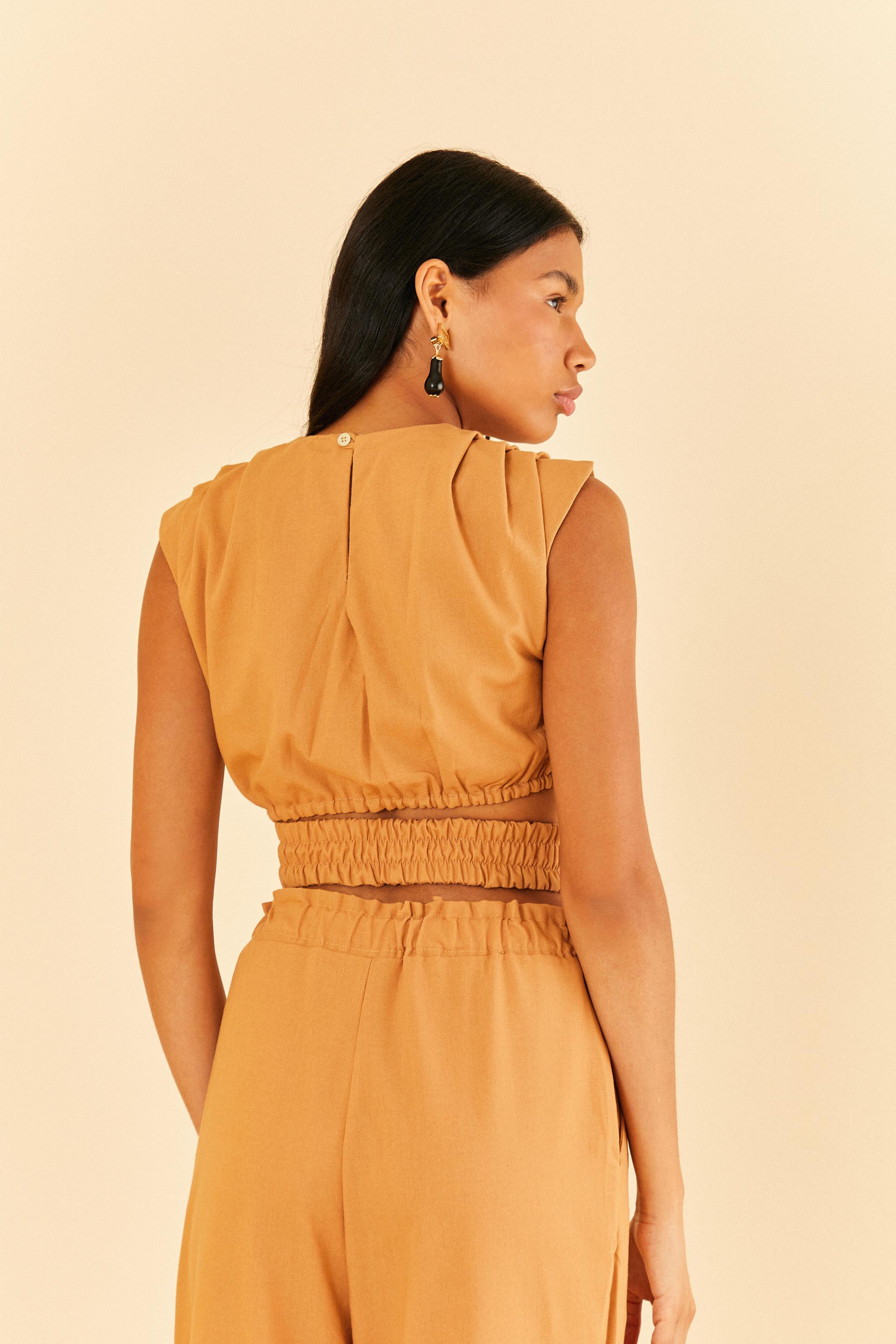 Blusa Cropped Pregas Argola