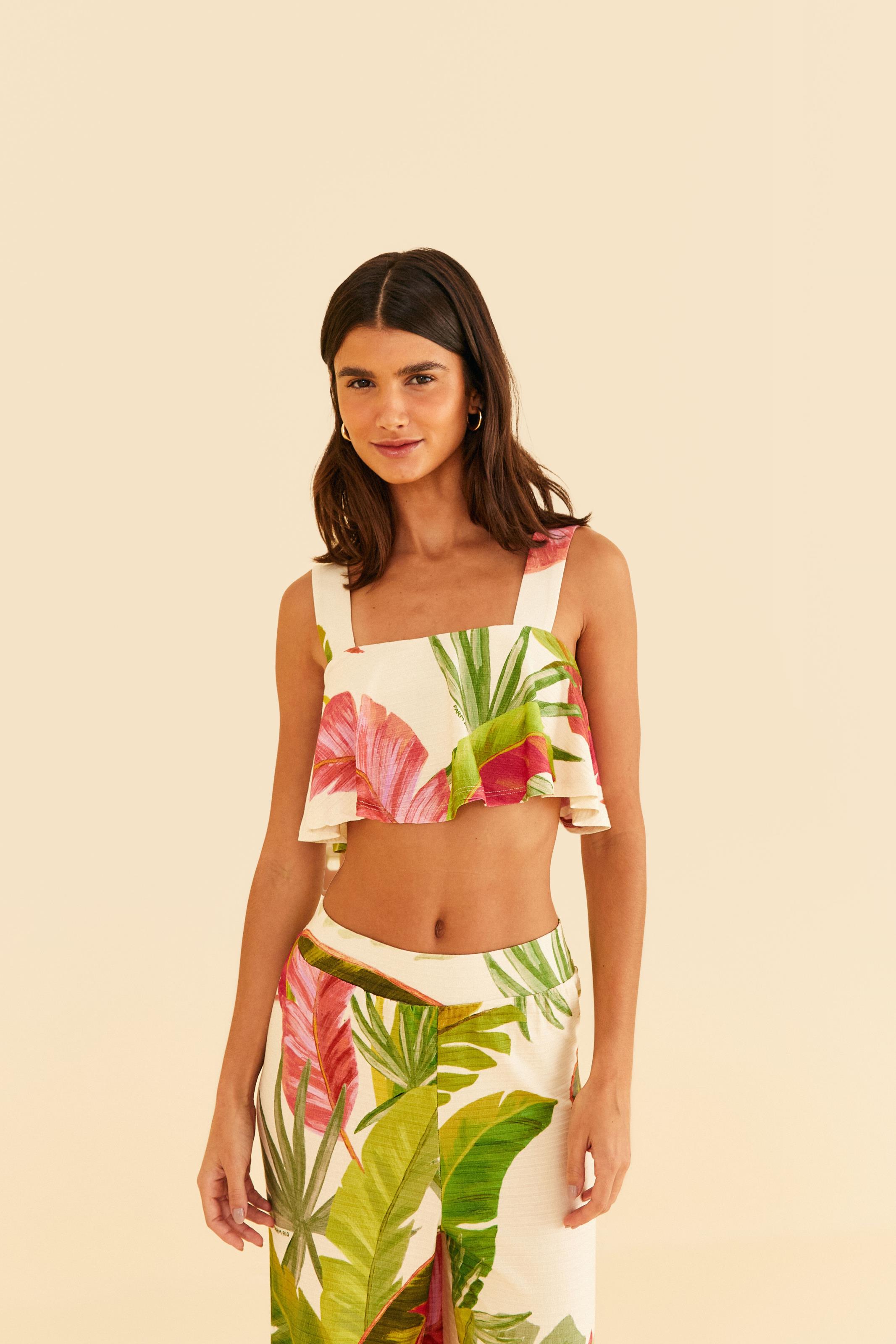 Blusa Soltinha Estampada Floresta De Cor