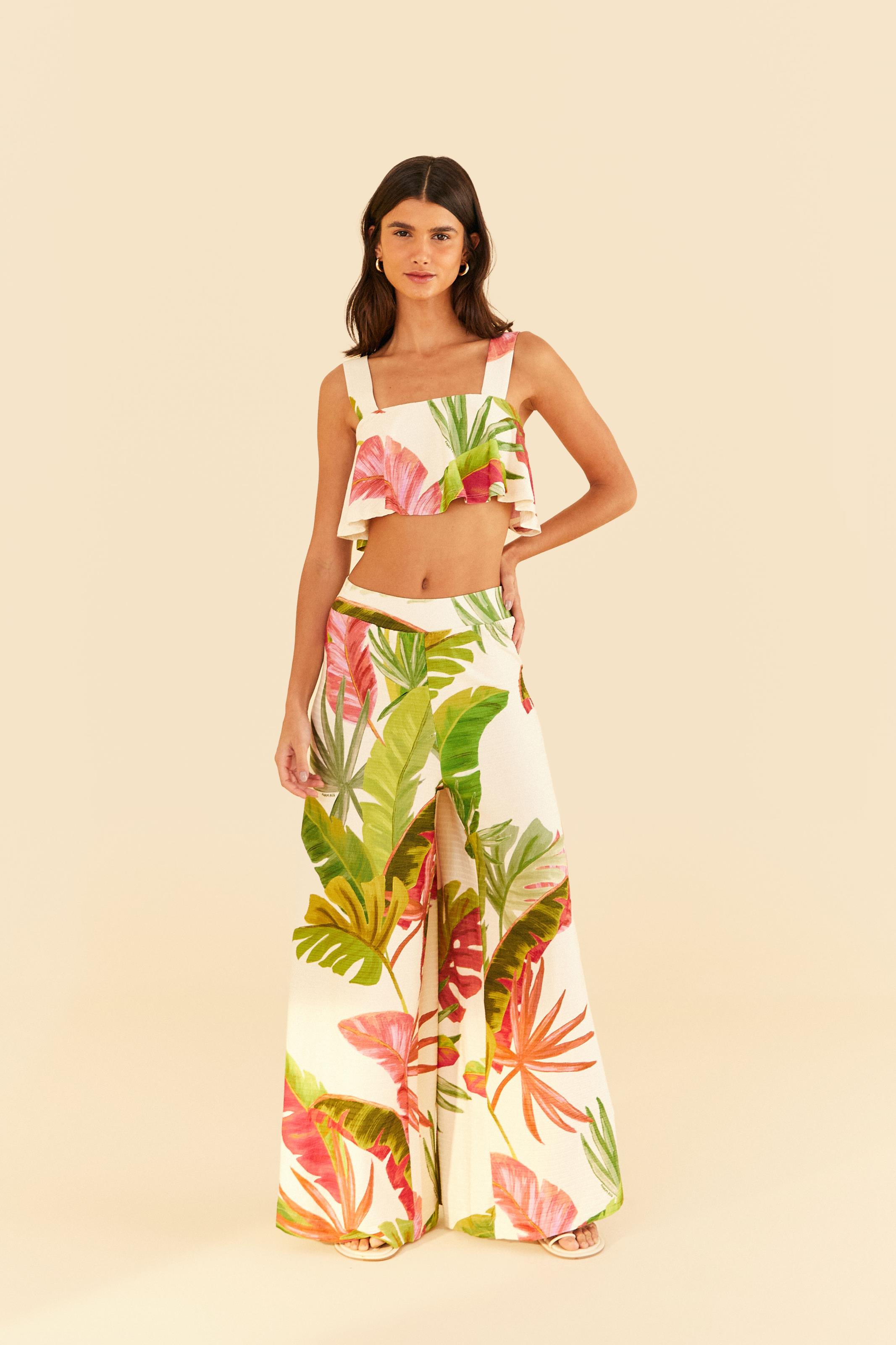 Blusa Soltinha Estampada Floresta De Cor