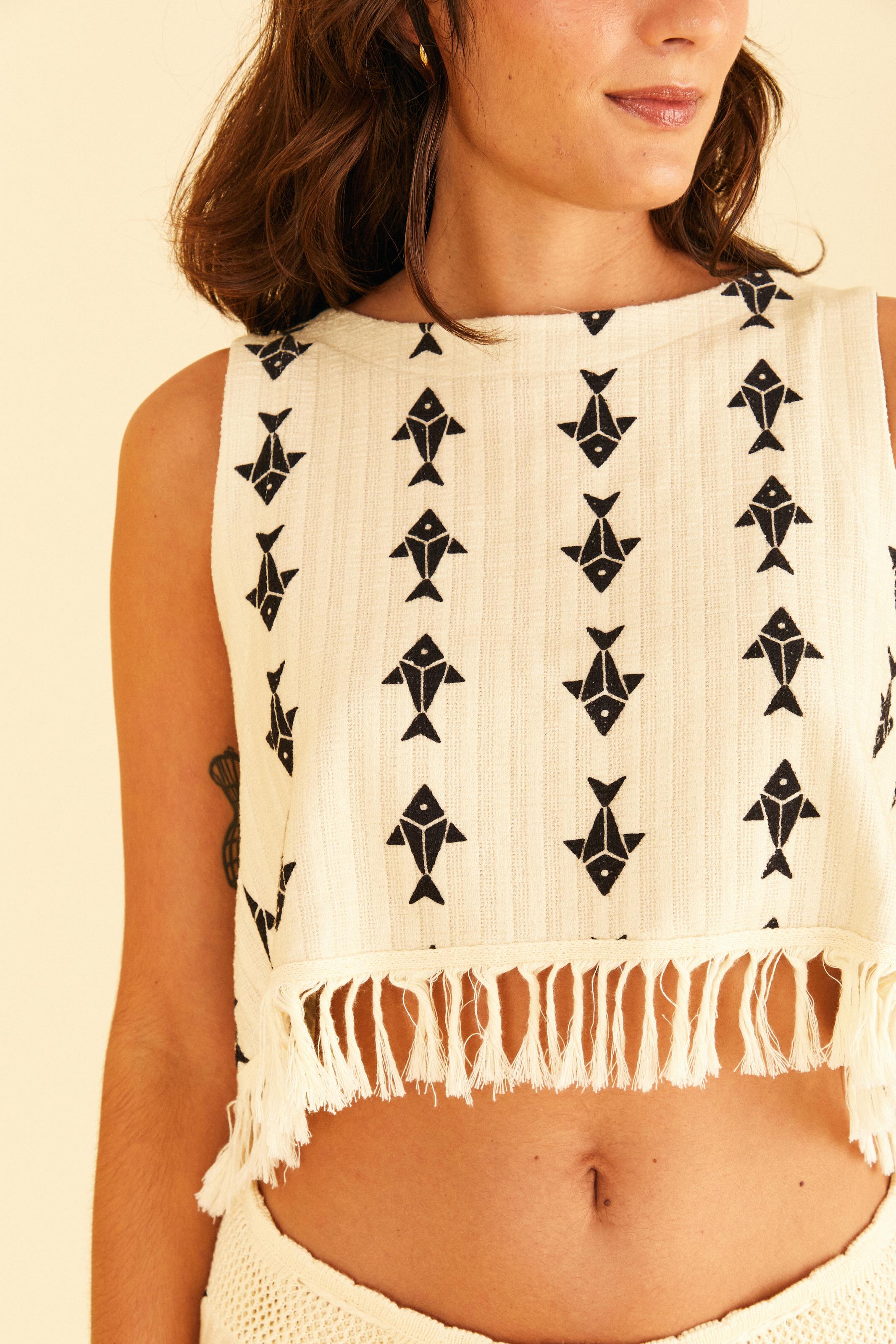 Blusa Estampada Peixinhos