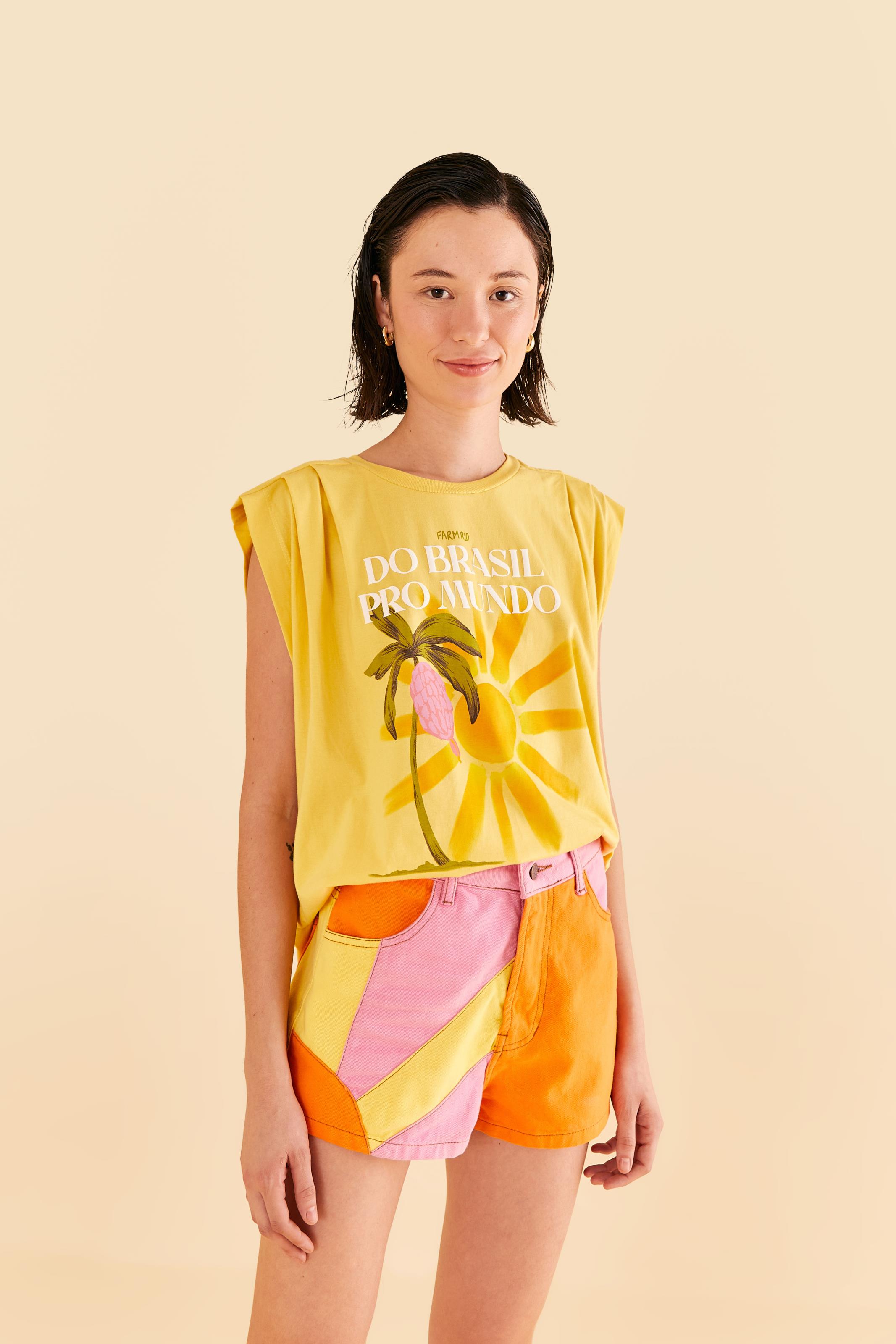 Short Sarja Patch Estampado Que Onda