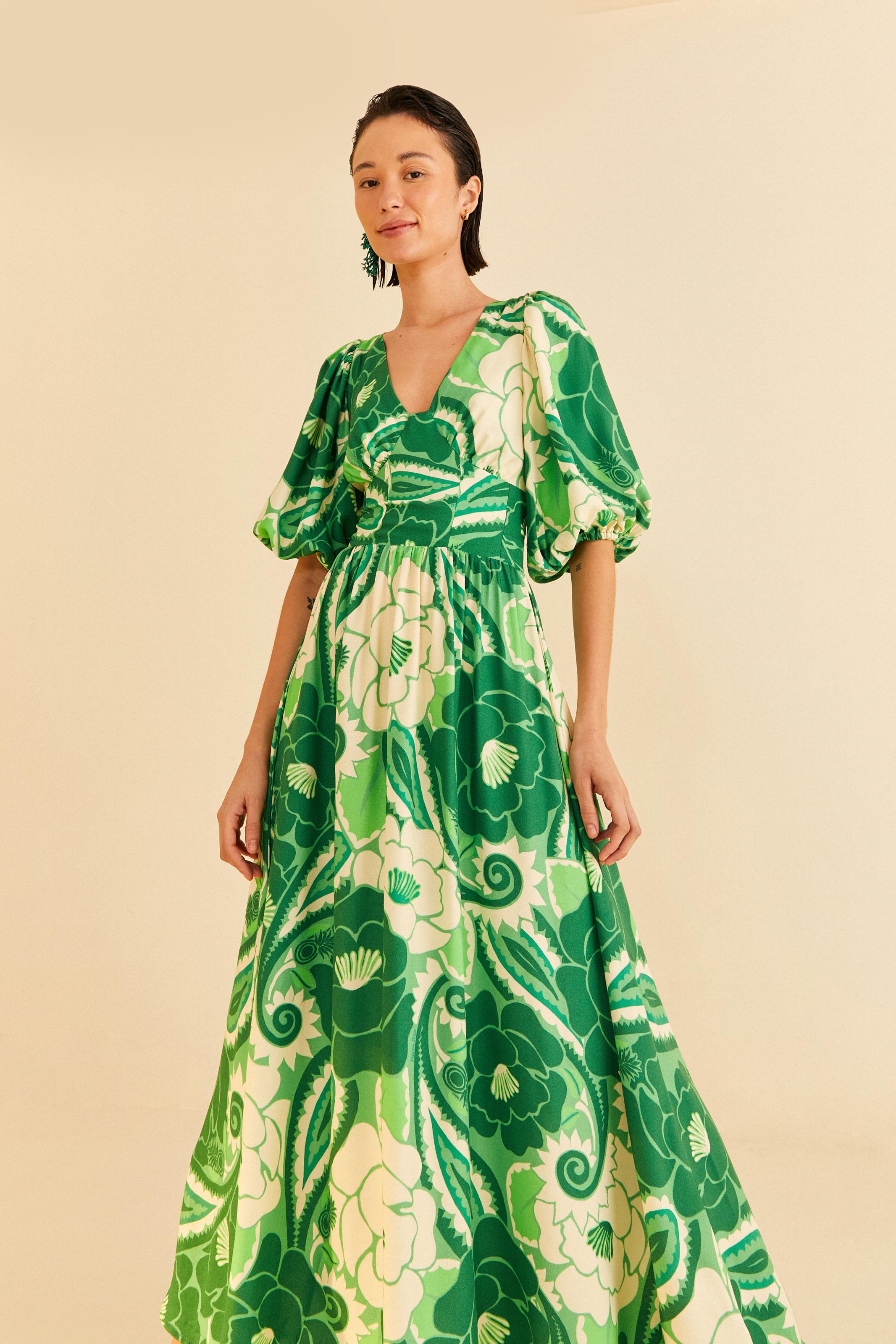 Vestido Cropped Estampado Tropical Groove