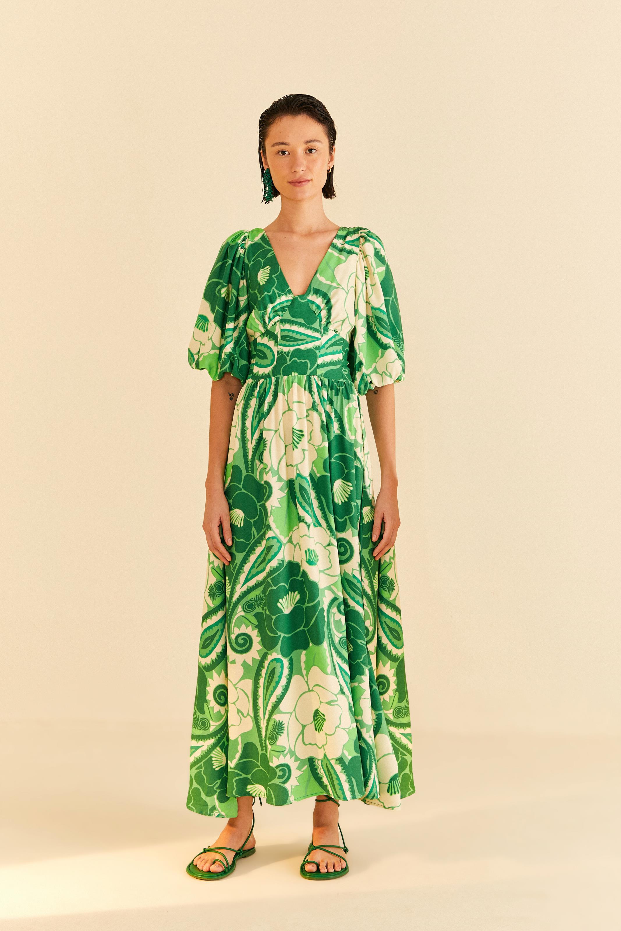 Vestido Cropped Estampado Tropical Groove