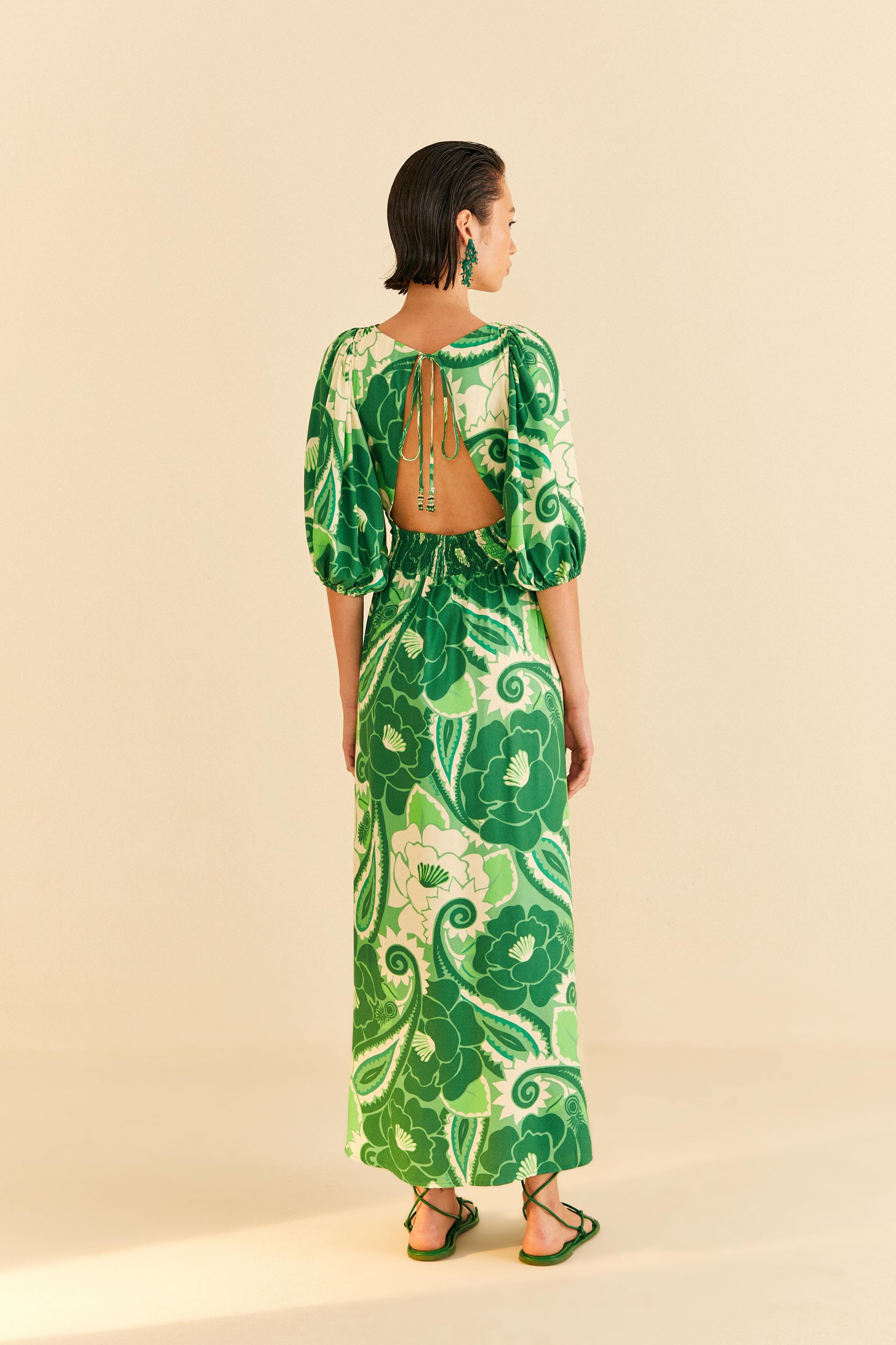 Vestido Cropped Estampado Tropical Groove