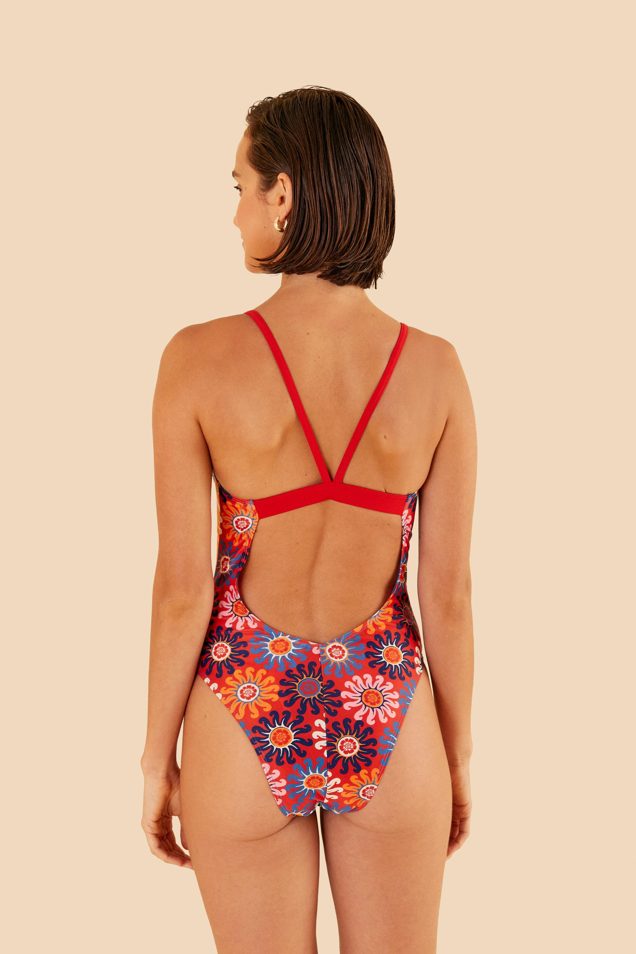 Maiô Adidas Estampado Floral Stripes Red