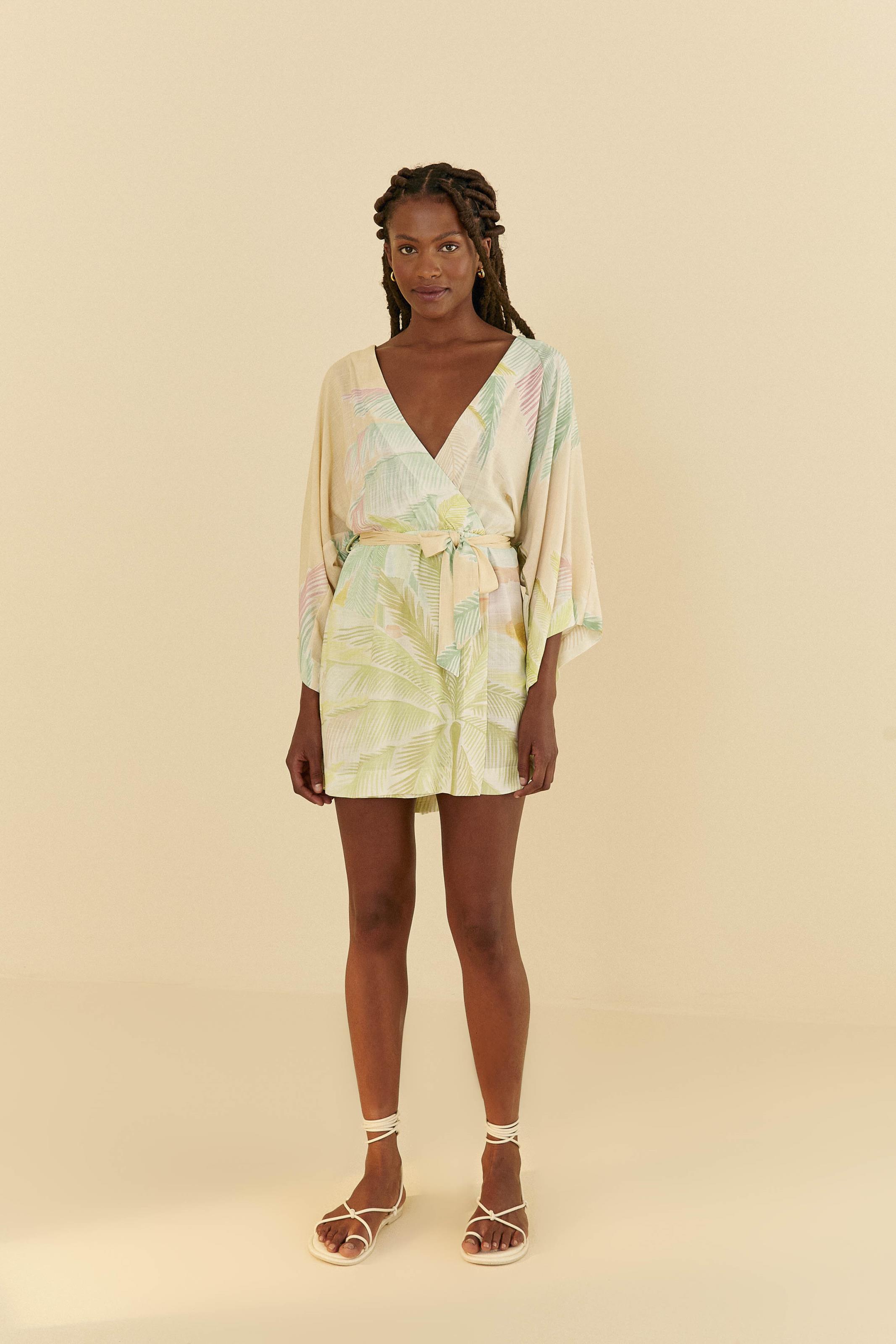 Vestido Curto Estampado Fim De Tarde