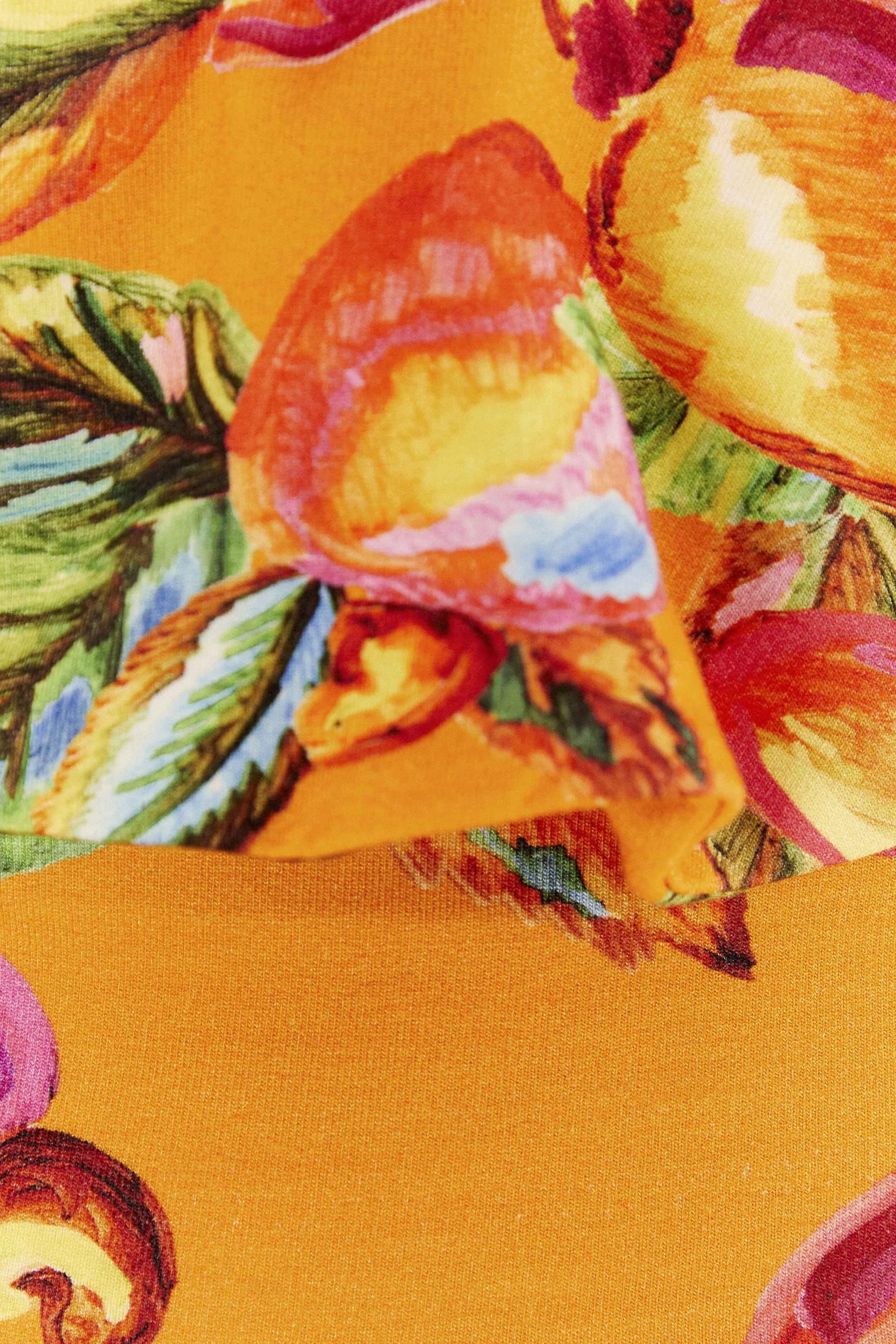 Top Babado Estampado Caju Céu