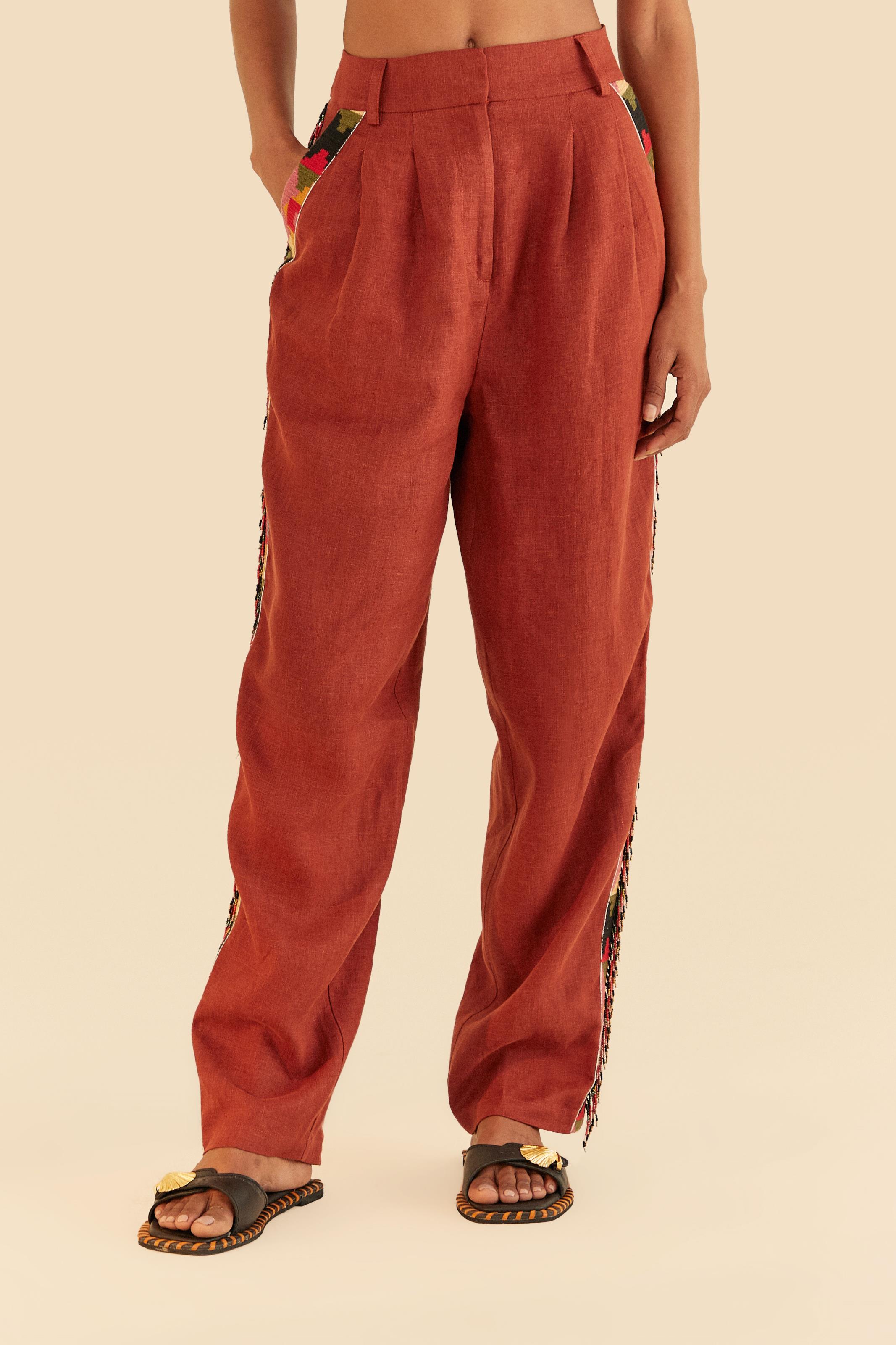 Calça Alfaiataria Bordada
