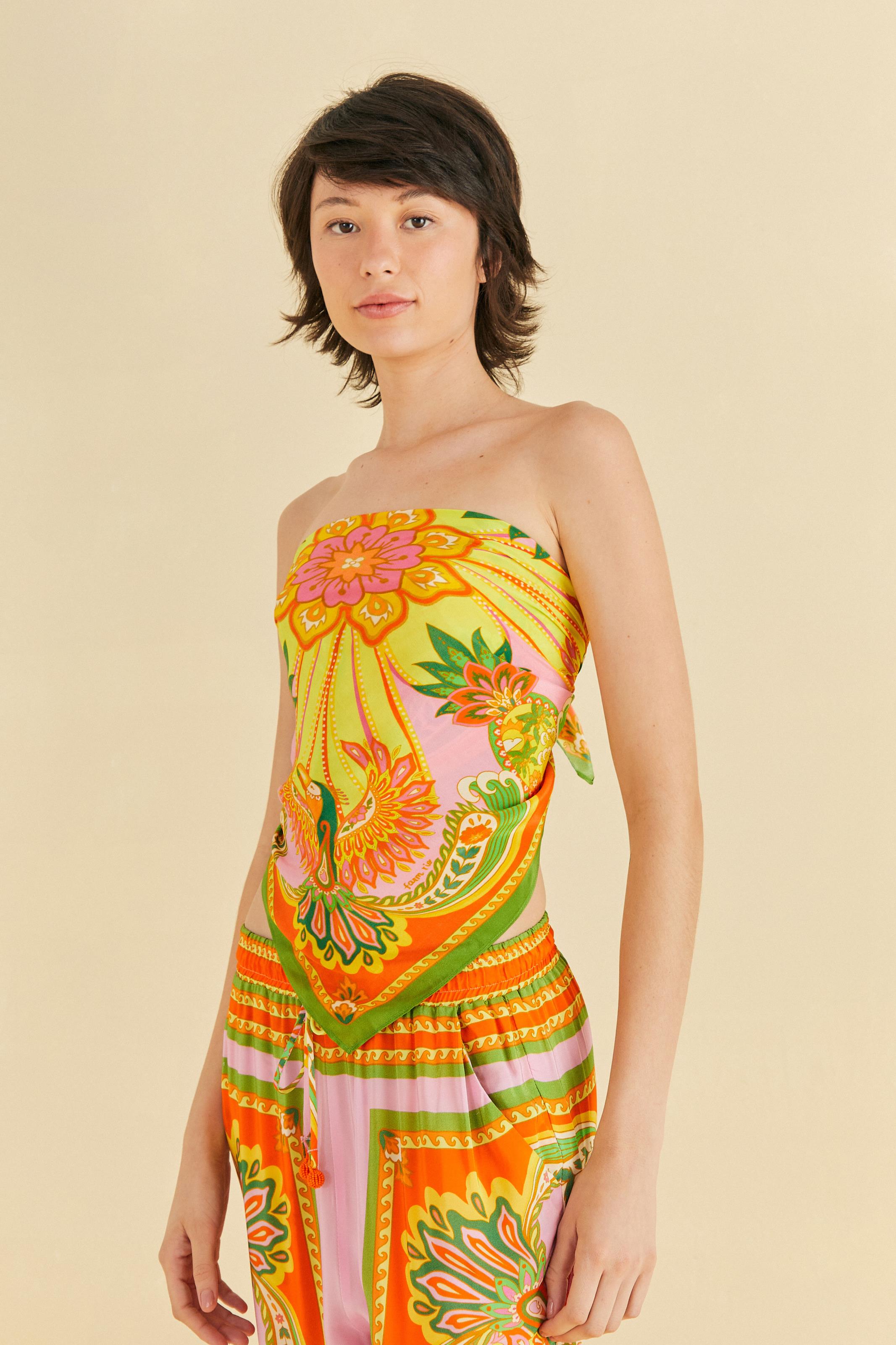 Lenço Estampado Tucanos Praianos