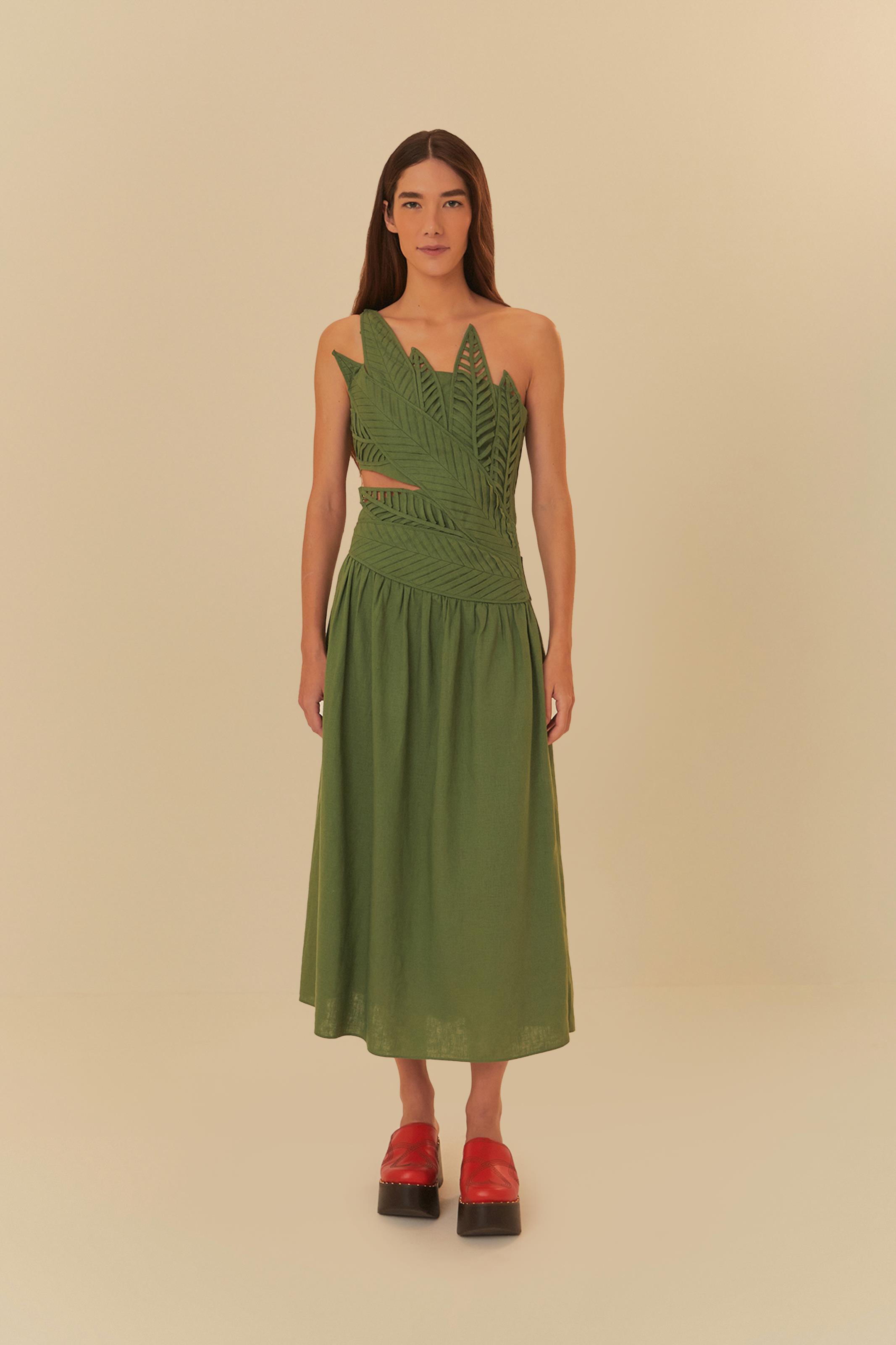 Vestido Estampado Folha Amazônia