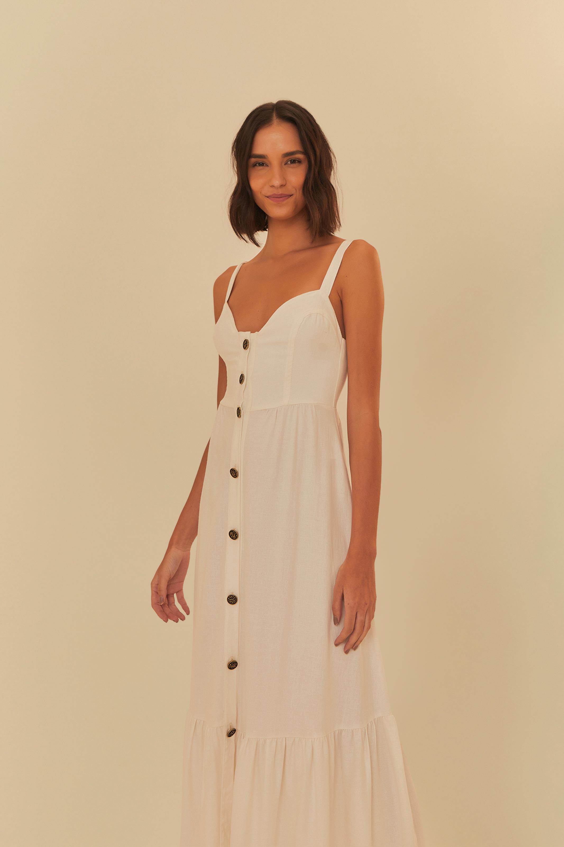 Vestido Preto Farm Vestido Botoes Frontais Vestido Botões Frente