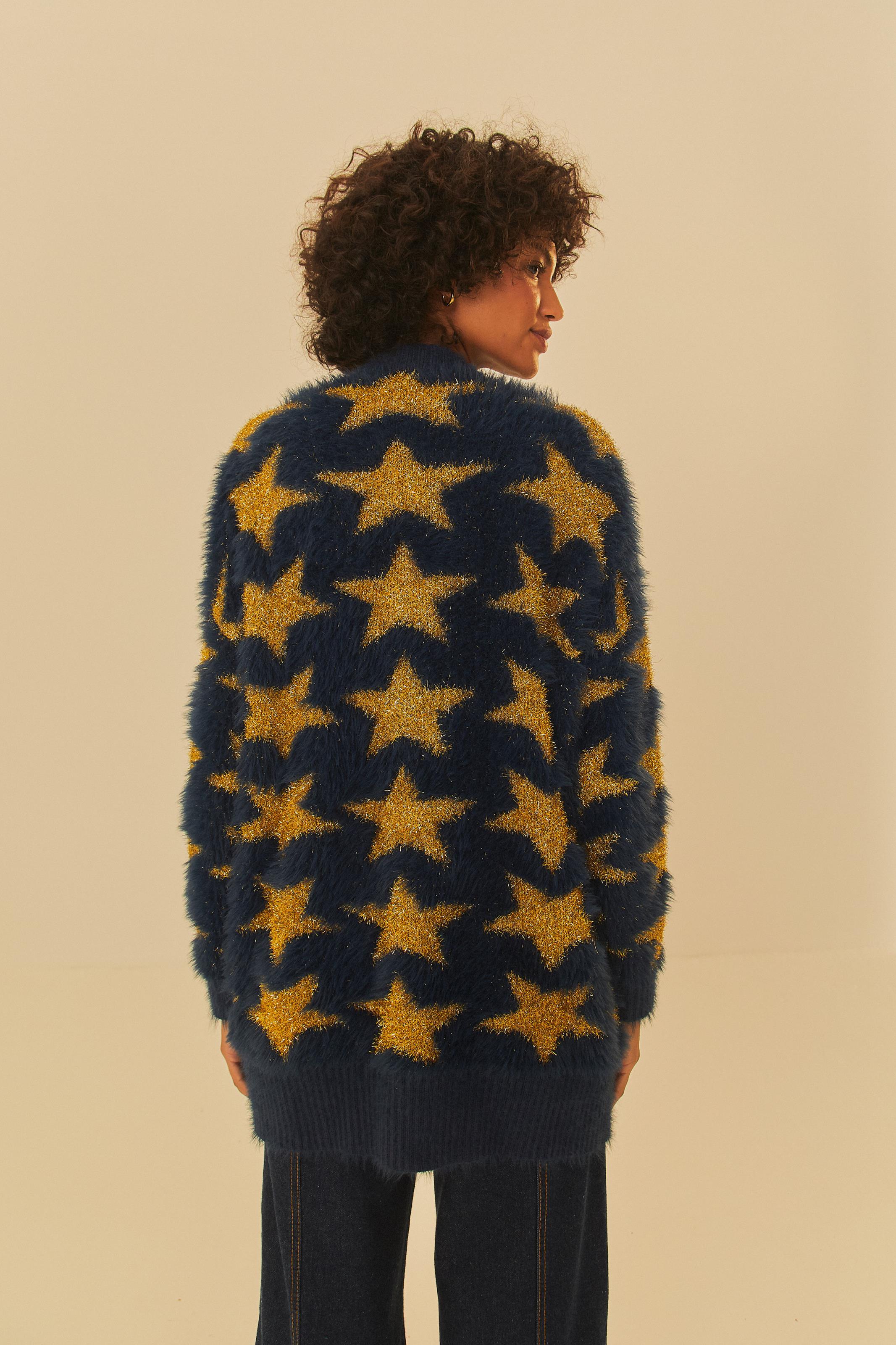 Cardigan Tricot Pelinho Estrelas