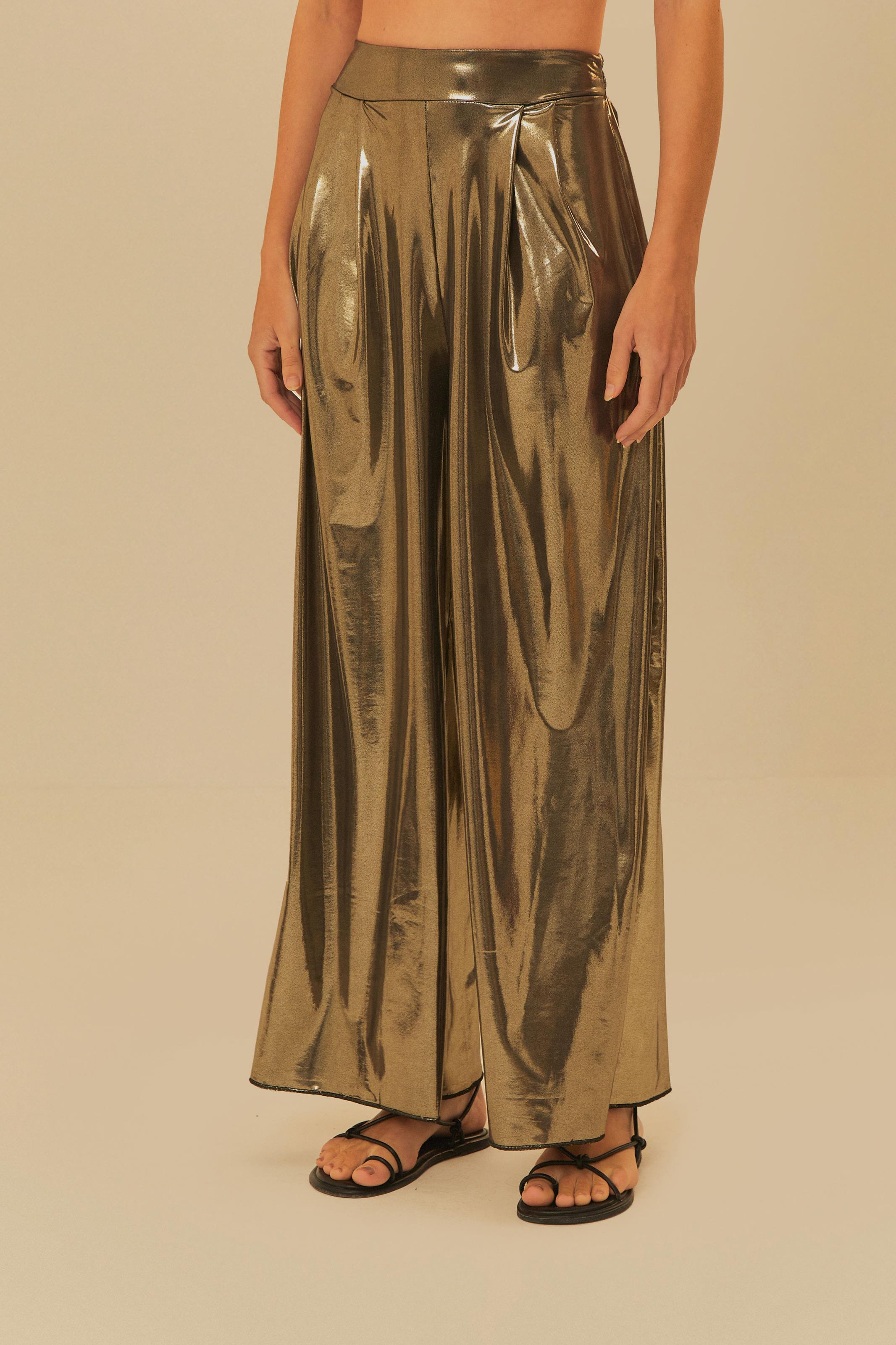 Calça Pantalona Metalizado