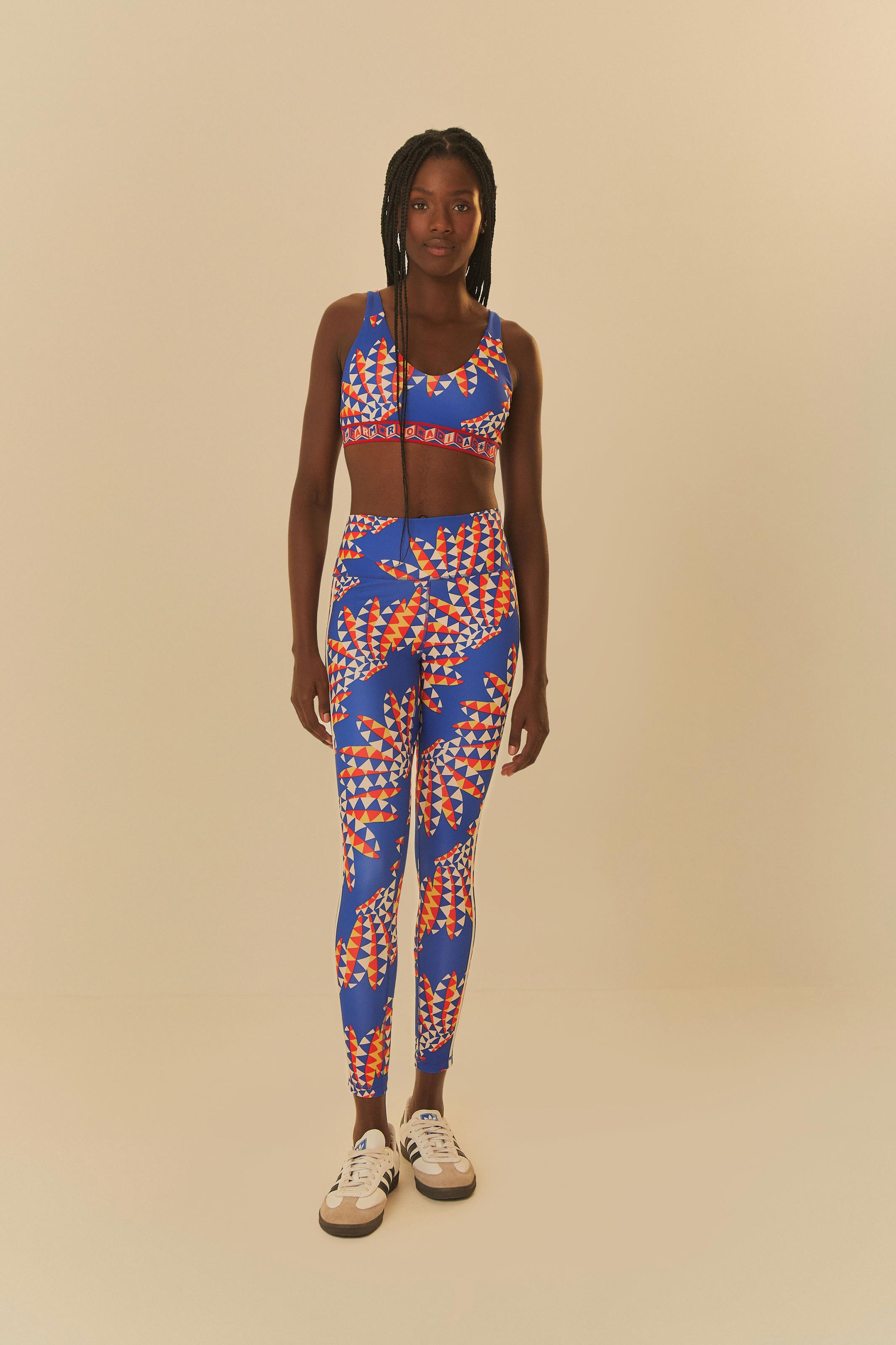 Meditação Azul - Crossover leggings with pockets main image 0