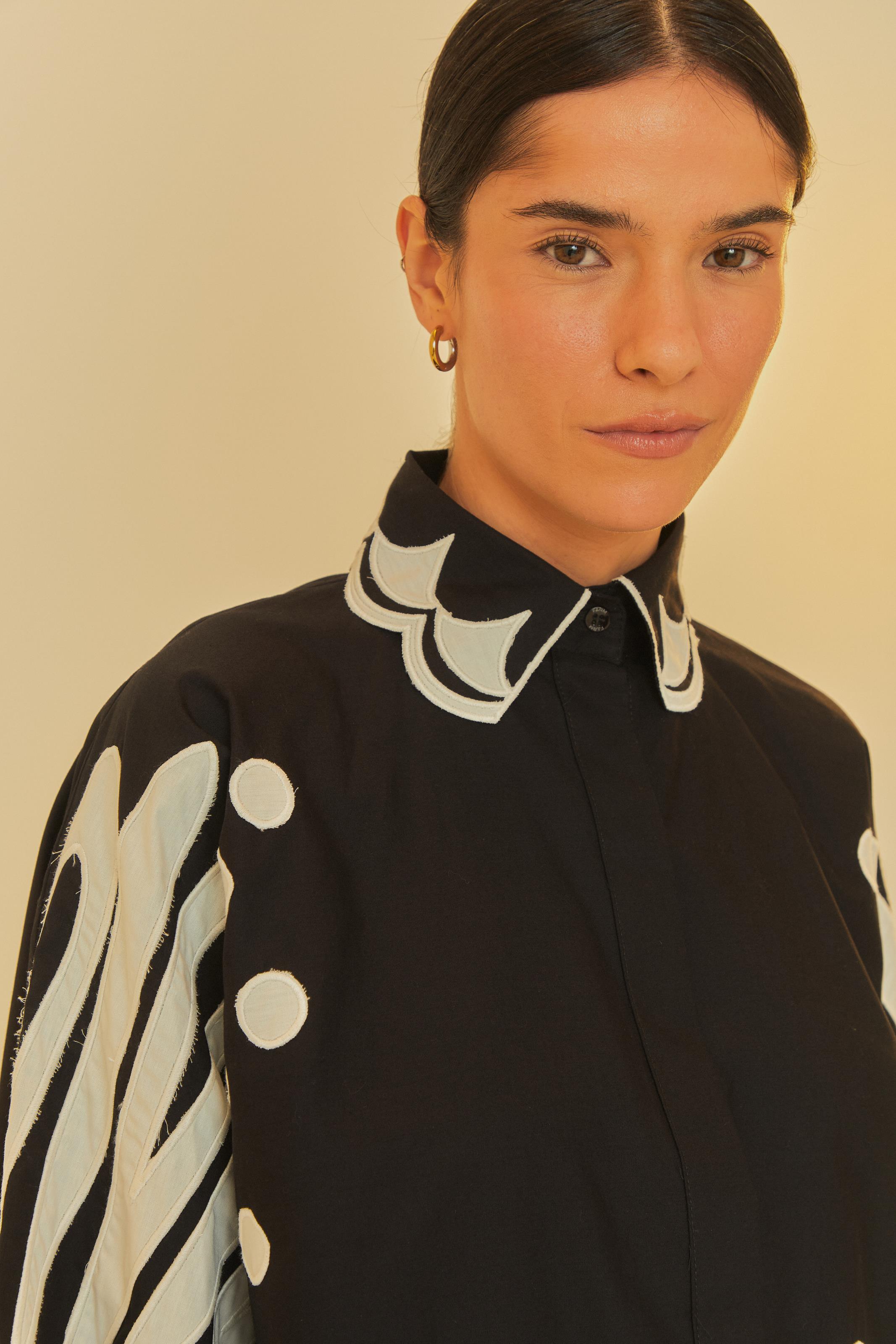 Camisa Cutwork Estampada Mandalina