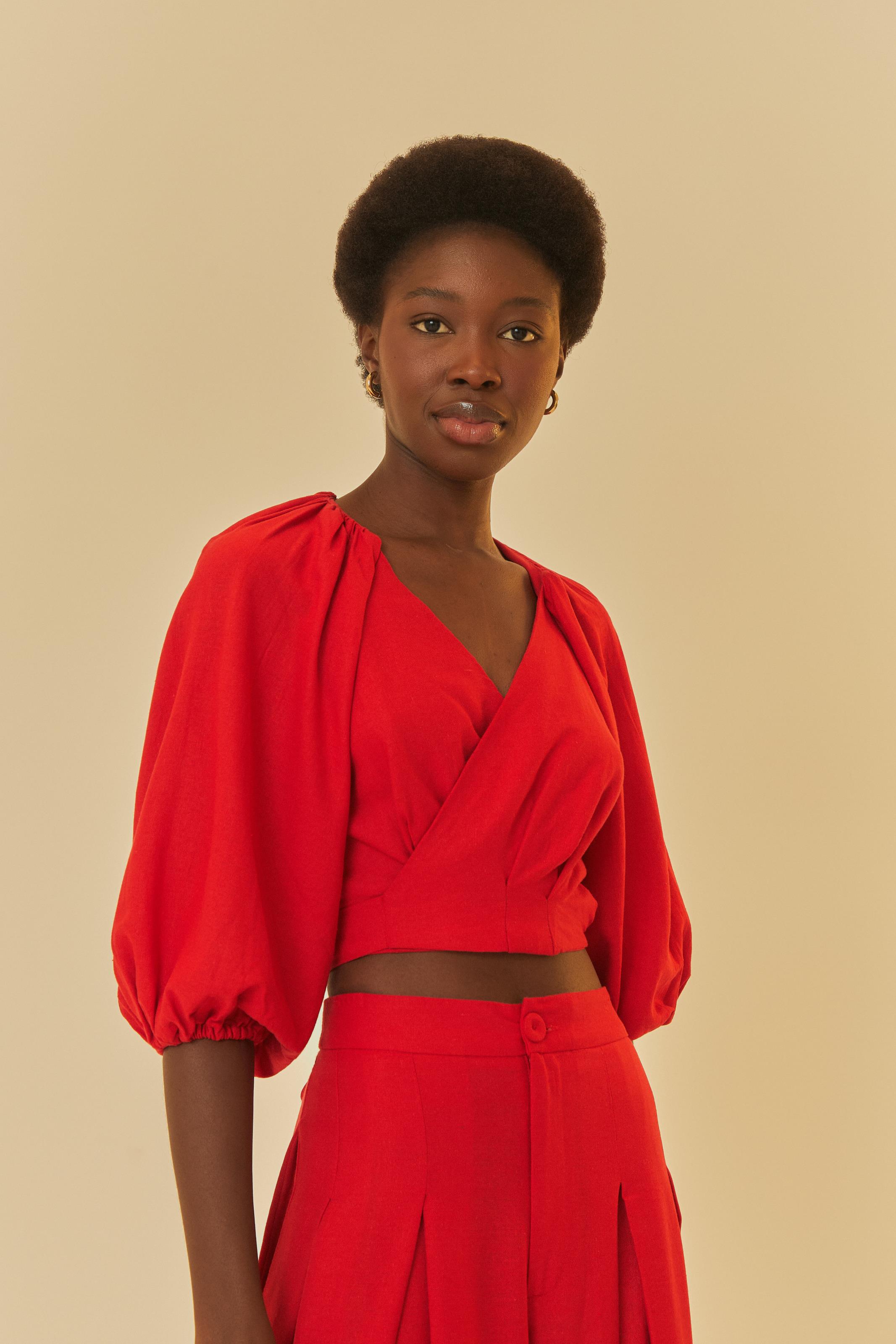 Blusa Transpasse Mangas