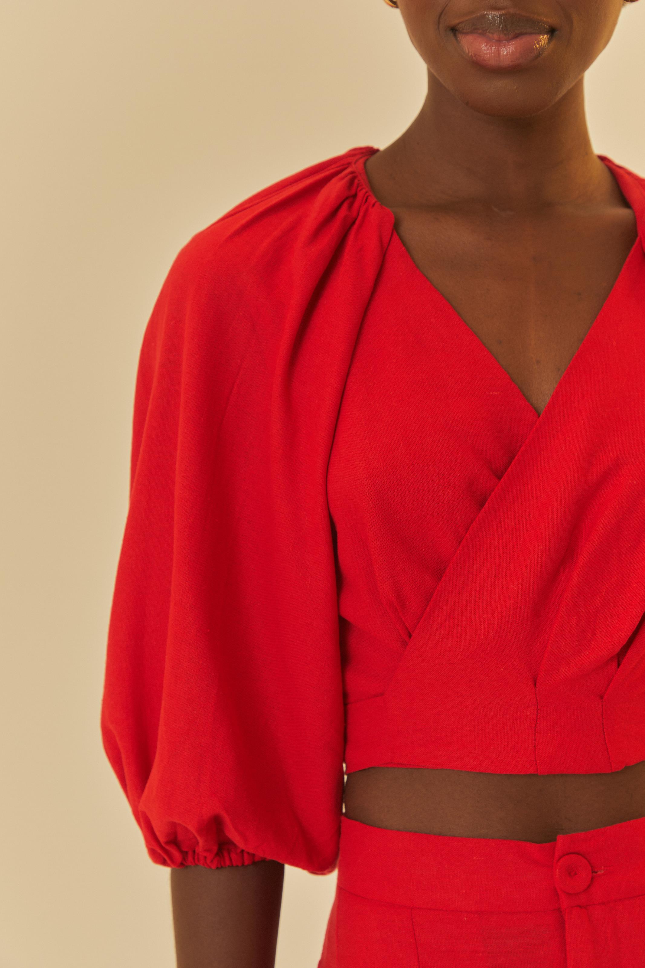 Blusa Transpasse Mangas
