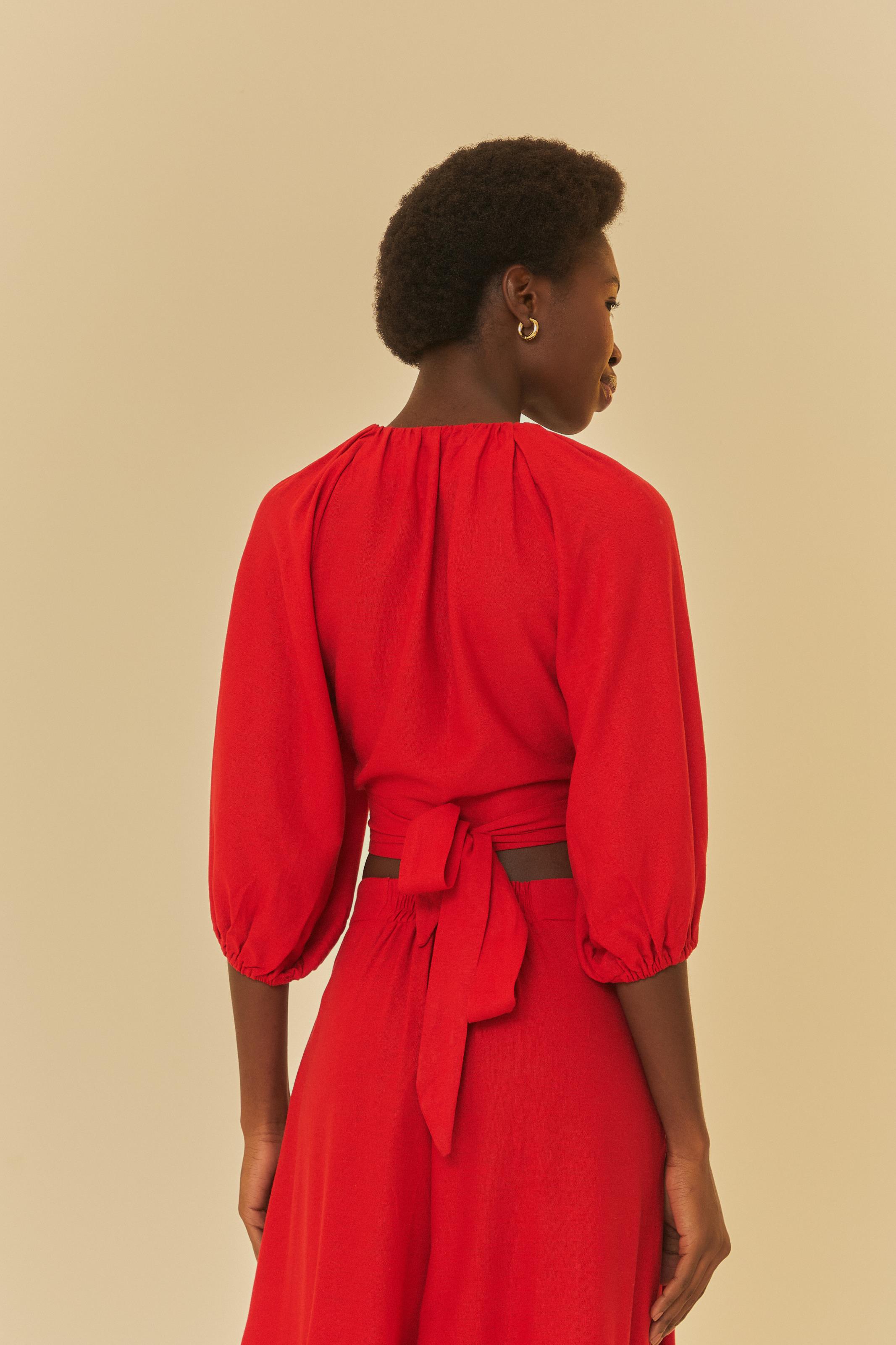 Blusa Transpasse Mangas